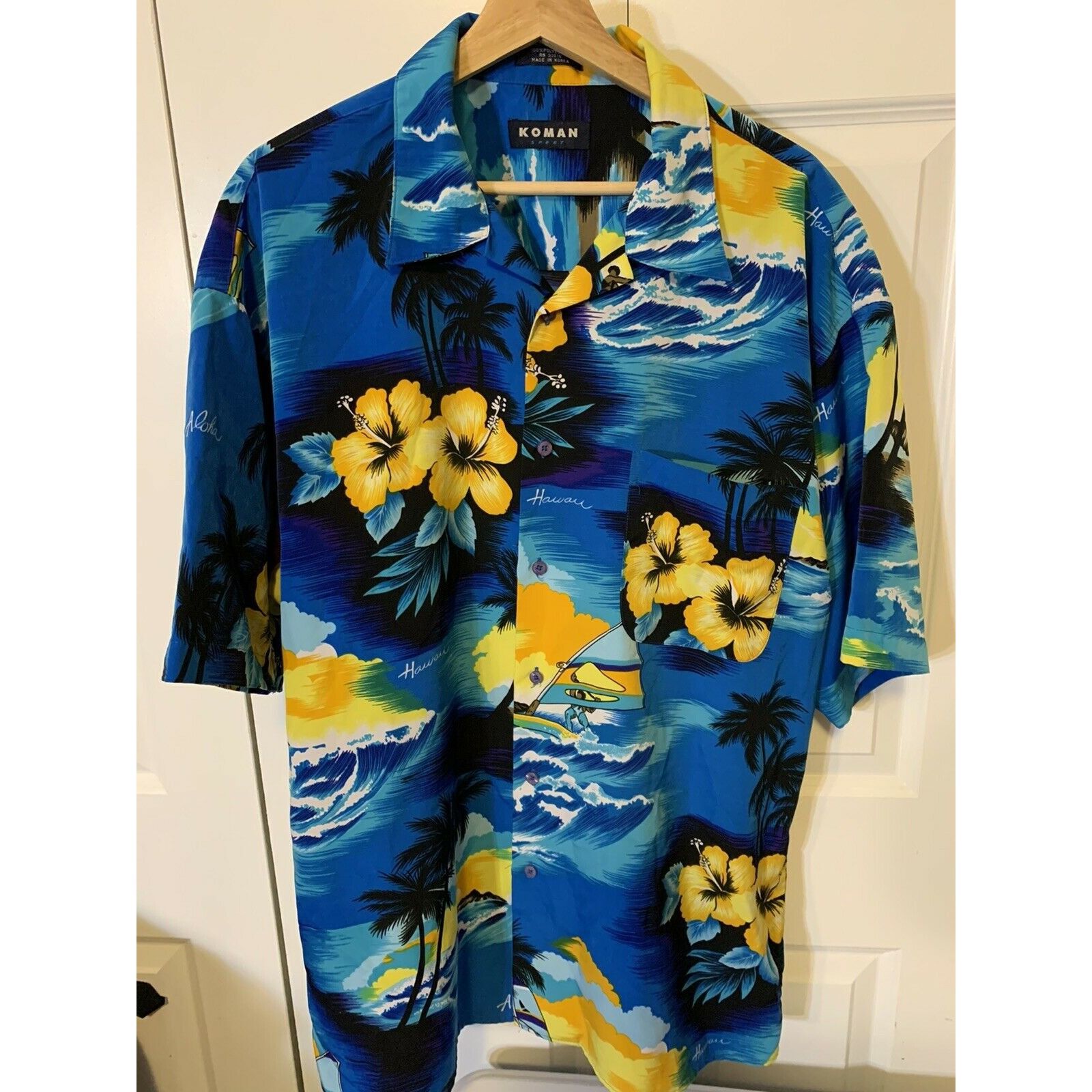 Koman Koman Sport Men’s Sz 2XL Blue Hawaiian Shirt Tropical Hawaii Size US XXL / EU 58 / 5 - 3 Thumbnail