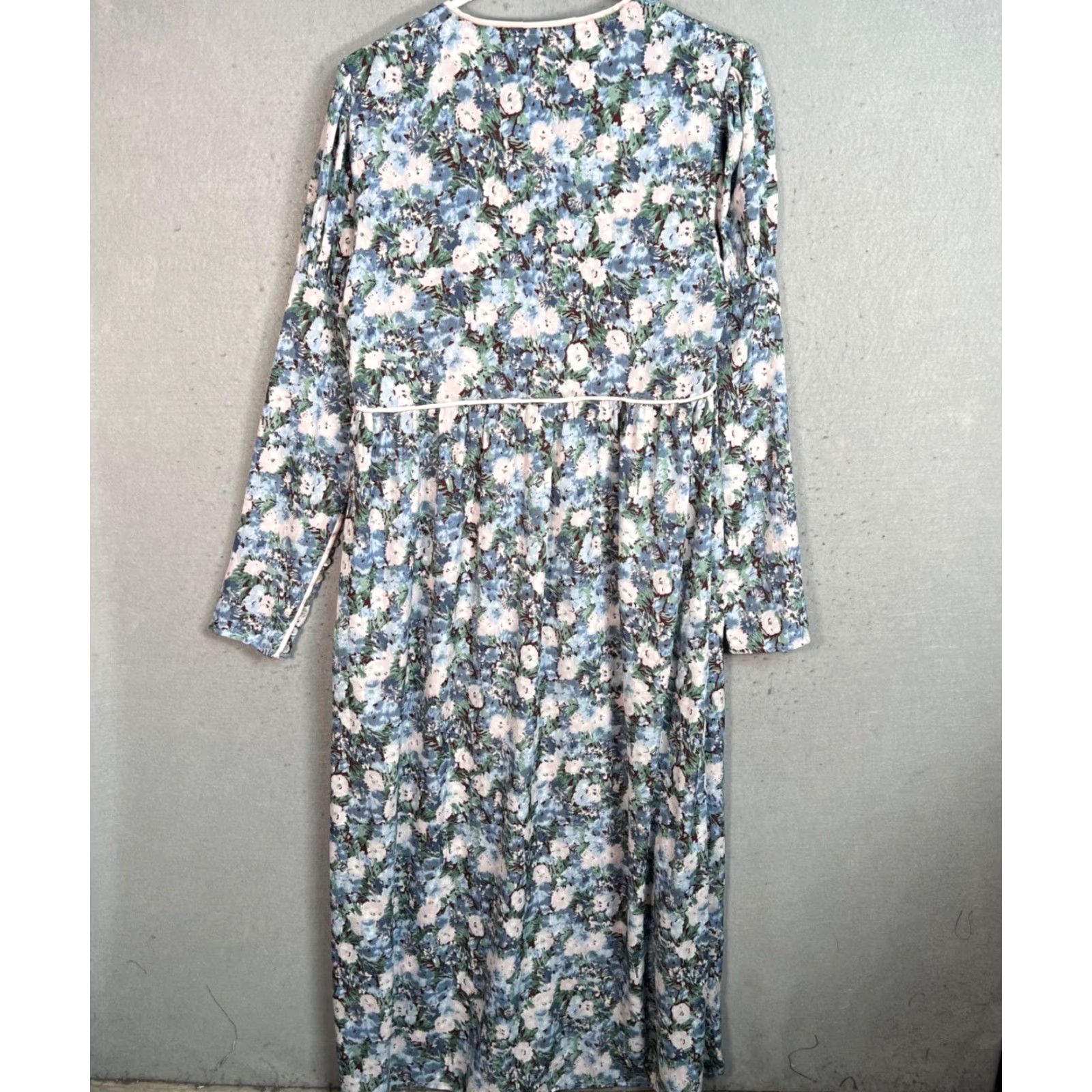 Vintage En Saison Floral Maxi Dress Long Sleeve Womens Size S Blue Maxi Floral Dress Womens S Blue Size S / US 4 / IT 40 - 2 Thumbnail