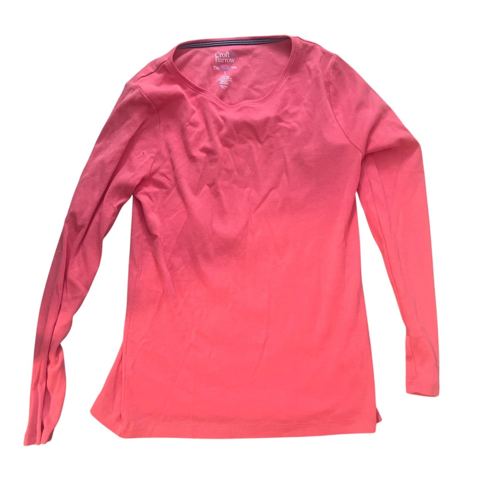Croft & Barrow Croft & Barrow Long Sleeve Classic Tee Sz S Pink Size L / US 10 / IT 46 - 1 Thumbnail