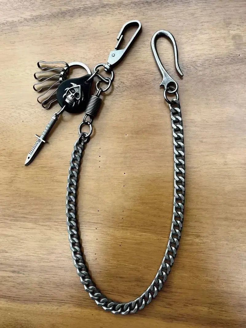 Japanese Brand × Vintage Vintage Keychain Jeans Chain Skull Dagger Belt Chain Size ONE SIZE - 1 Thumbnail