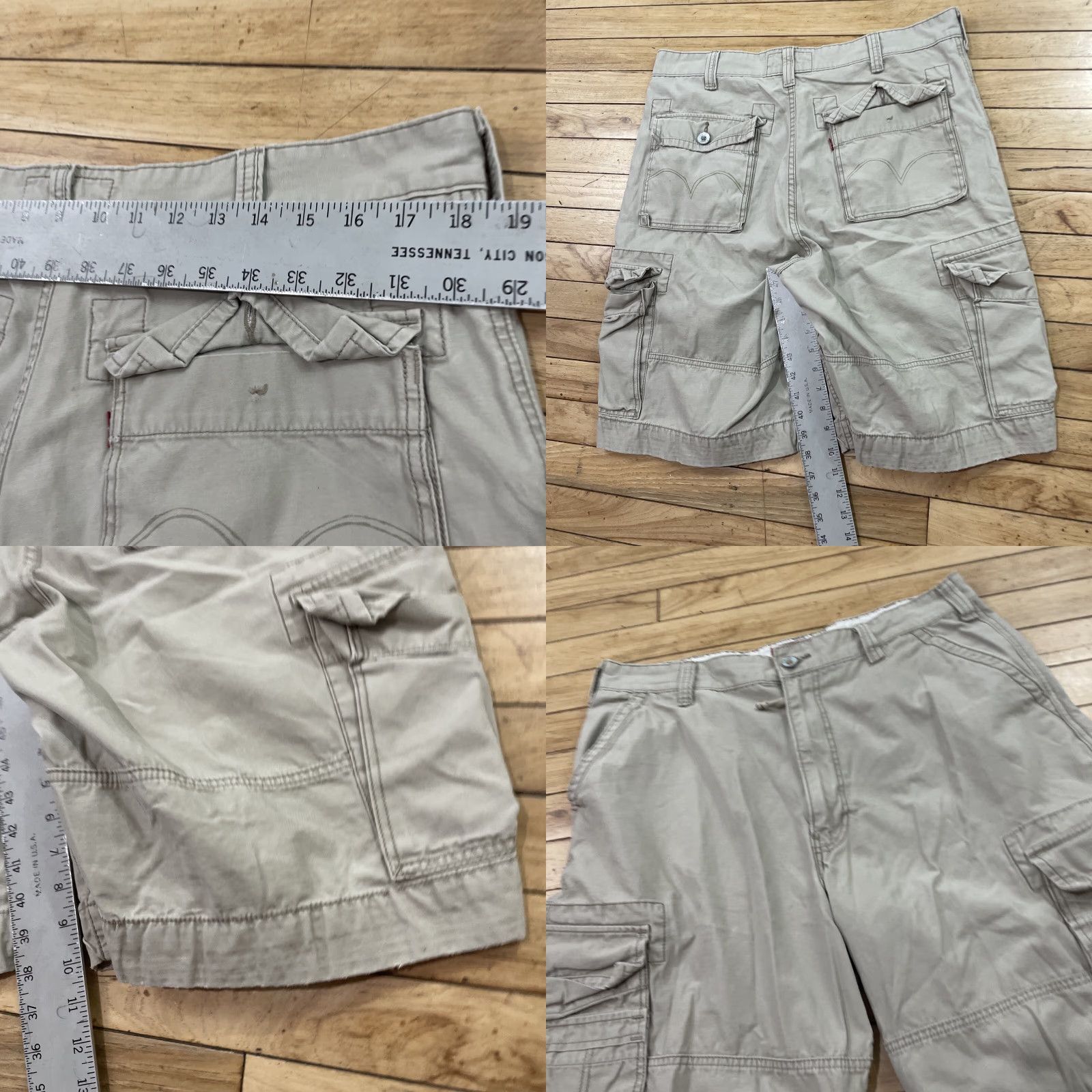 Levi's LEVI'S Cargo Shorts Men W36 Vtg Y2k Chunky Baggy Grunge Cream Cargo Bermuda 10' Size US 36 / EU 52 - 8 Thumbnail