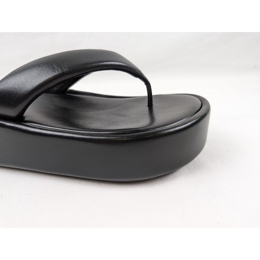 Balenciaga o1rshd1 Rise Thong Smooth Nappa/ Logo Slides in Black Size US 9 / IT 39 - 2 Thumbnail