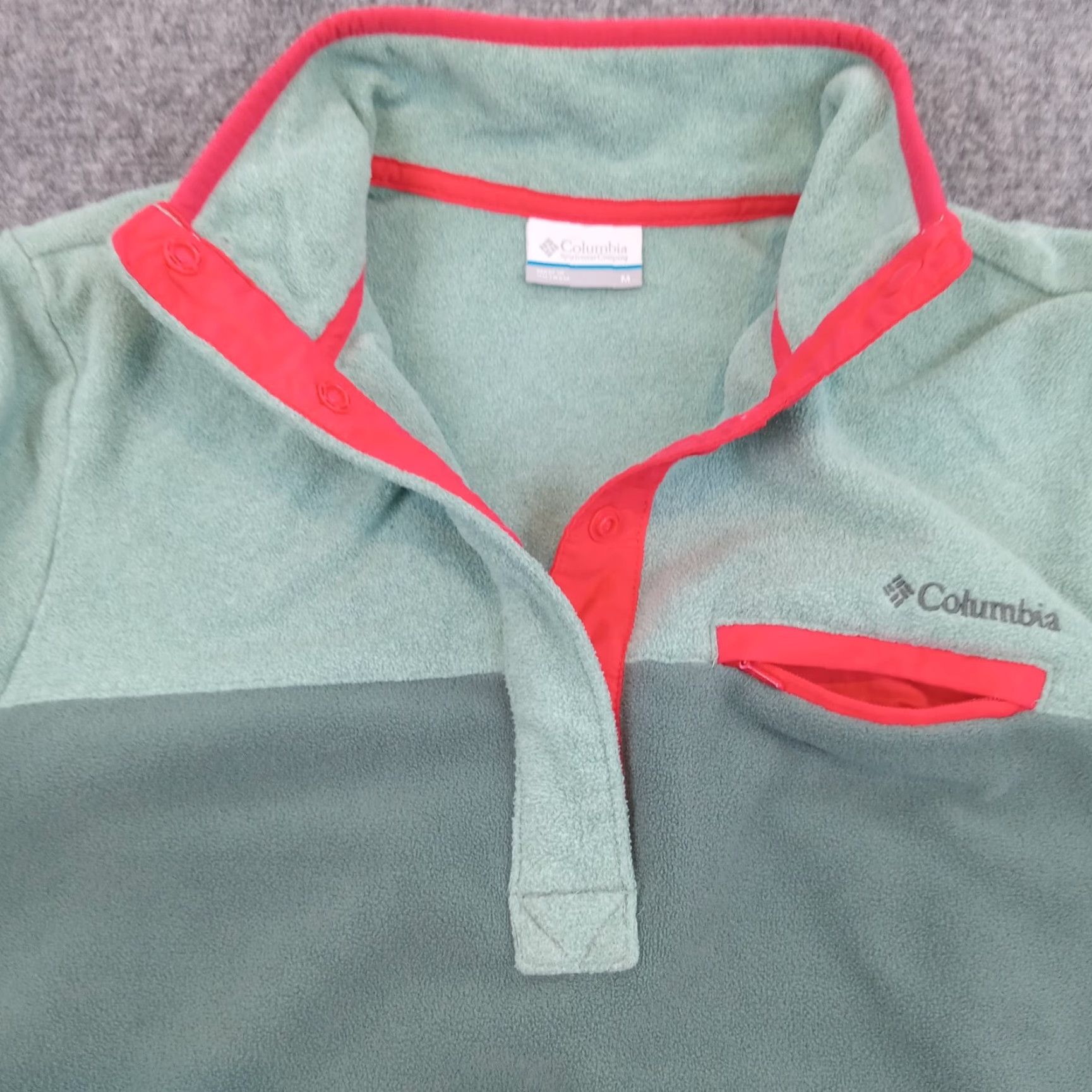 Vintage Columbia Fleece Jacket Womens Medium Green Casual Snap Closure Size M / US 6-8 / IT 42-44 - 7 Thumbnail