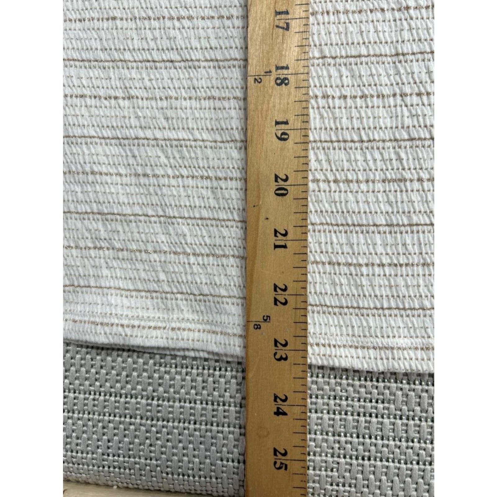 Loft Loft Top Women Medium Beige Stripes Puff Sleeve Square Neck Knit Polyester Rayon Spandex Size M / US 6-8 / IT 42-44 - 7 Thumbnail