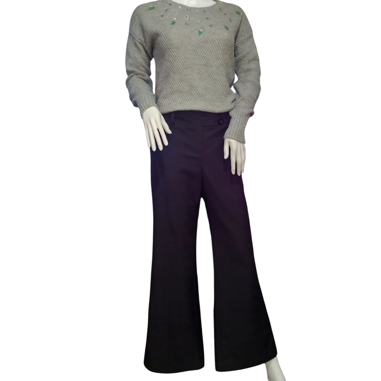 Ann Taylor Ann Taylor Dress Pants Fit Bootcut Smoke Gray Sz 10P Size 32" / US 10 / IT 46 - 12 Thumbnail