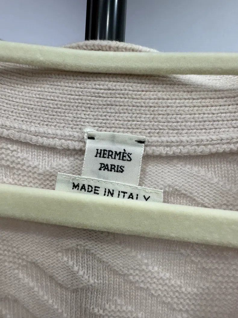 Hermes Hermes Pale pink sweater with dark print and full logo Size S / US 4 / IT 40 - 4 Thumbnail