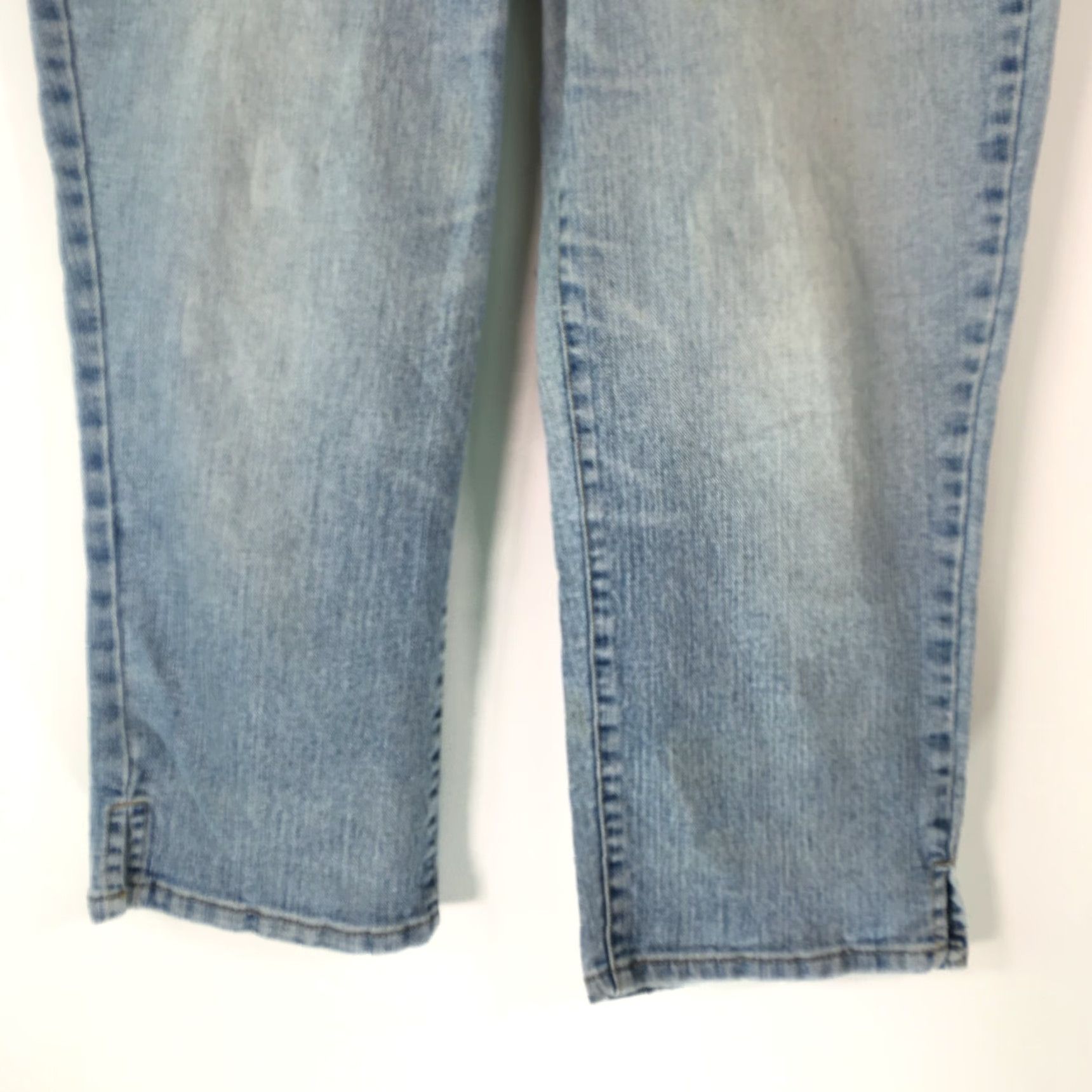 Denime VINTAGE Kikit Blue Denim Capri Jeans Size 12 Regular Straight Leg 90s Womens 34X22 Size 34" / US 12 / IT 48 - 5 Thumbnail