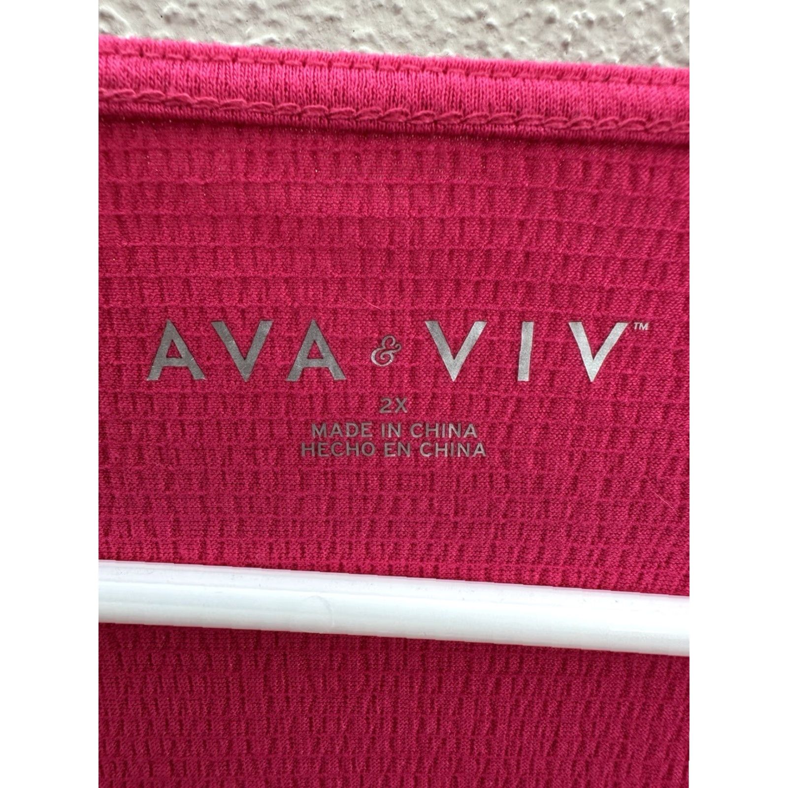 Vintage Ava & Viv Womens Shirt 2X Pink Long Sleeve Knot Front Blouse Shirt Ballon Sleeve Casual Knit Regular Plus Tops Mens Womens? Size XXL / US 16-18 / IT 52-54 - 4 Thumbnail