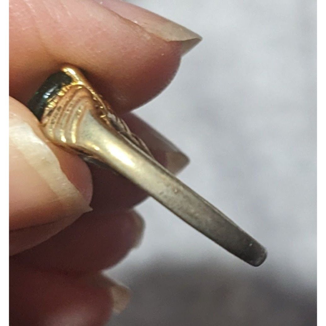 Other Elegant Mid Century Jewelry Concepts Gold Tone Ring With Gre Size ONE SIZE - 9 Thumbnail