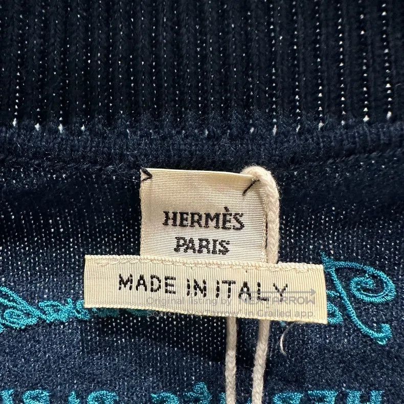 Hermes Hermes Embroidered pattern cashmere short sleeve Size XS / US 0-2 / IT 36-38 - 3 Thumbnail
