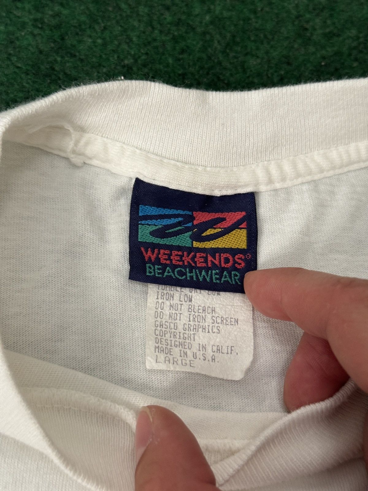 Vintage Vintage Volleyball Weekends Beachwear 90s Beach T Shirt Size US L / EU 52-54 / 3 - 3 Thumbnail