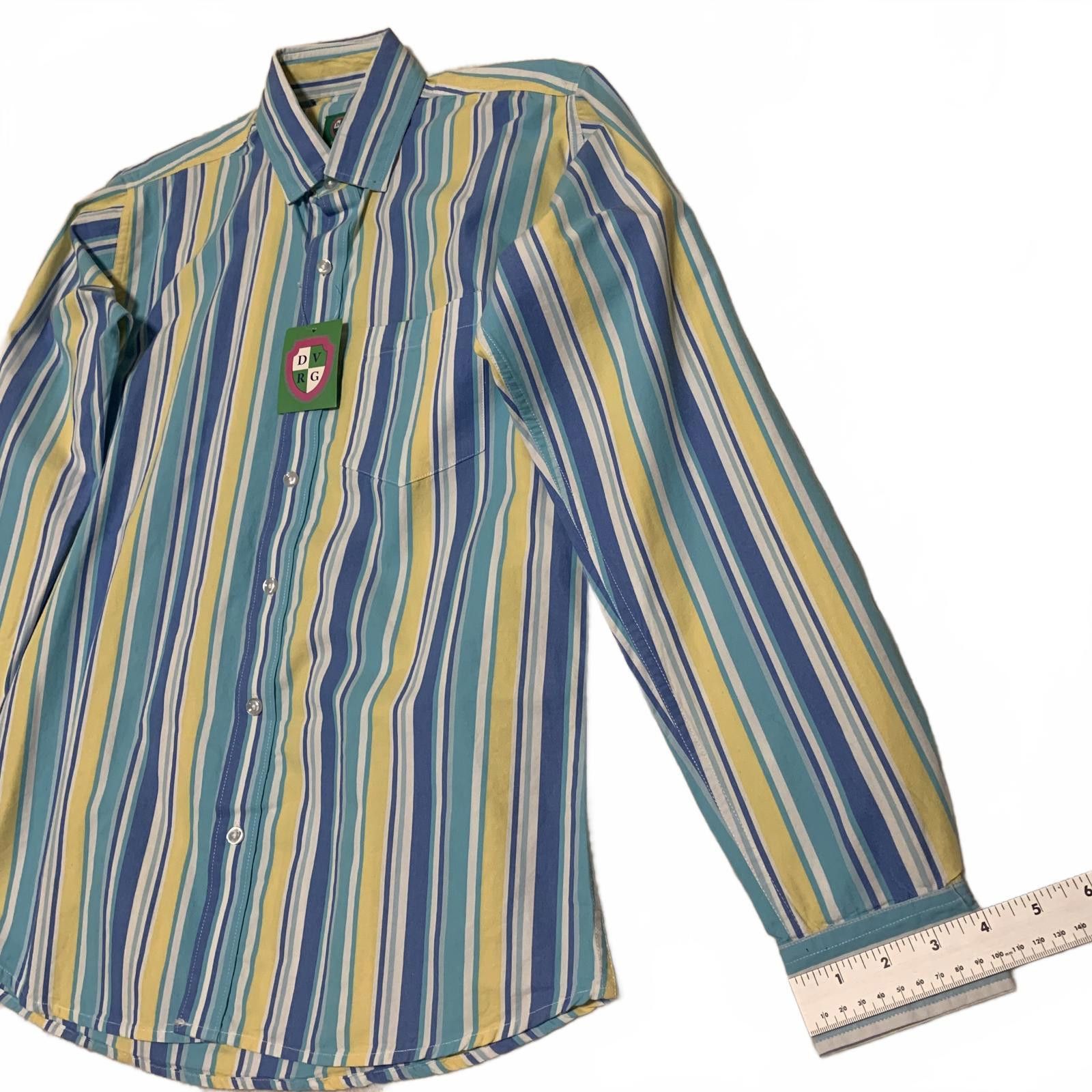 Other DVRG Men's Small Blue Yellow Green Striped Shirt Size US S / EU 44-46 / 1 - 5 Thumbnail