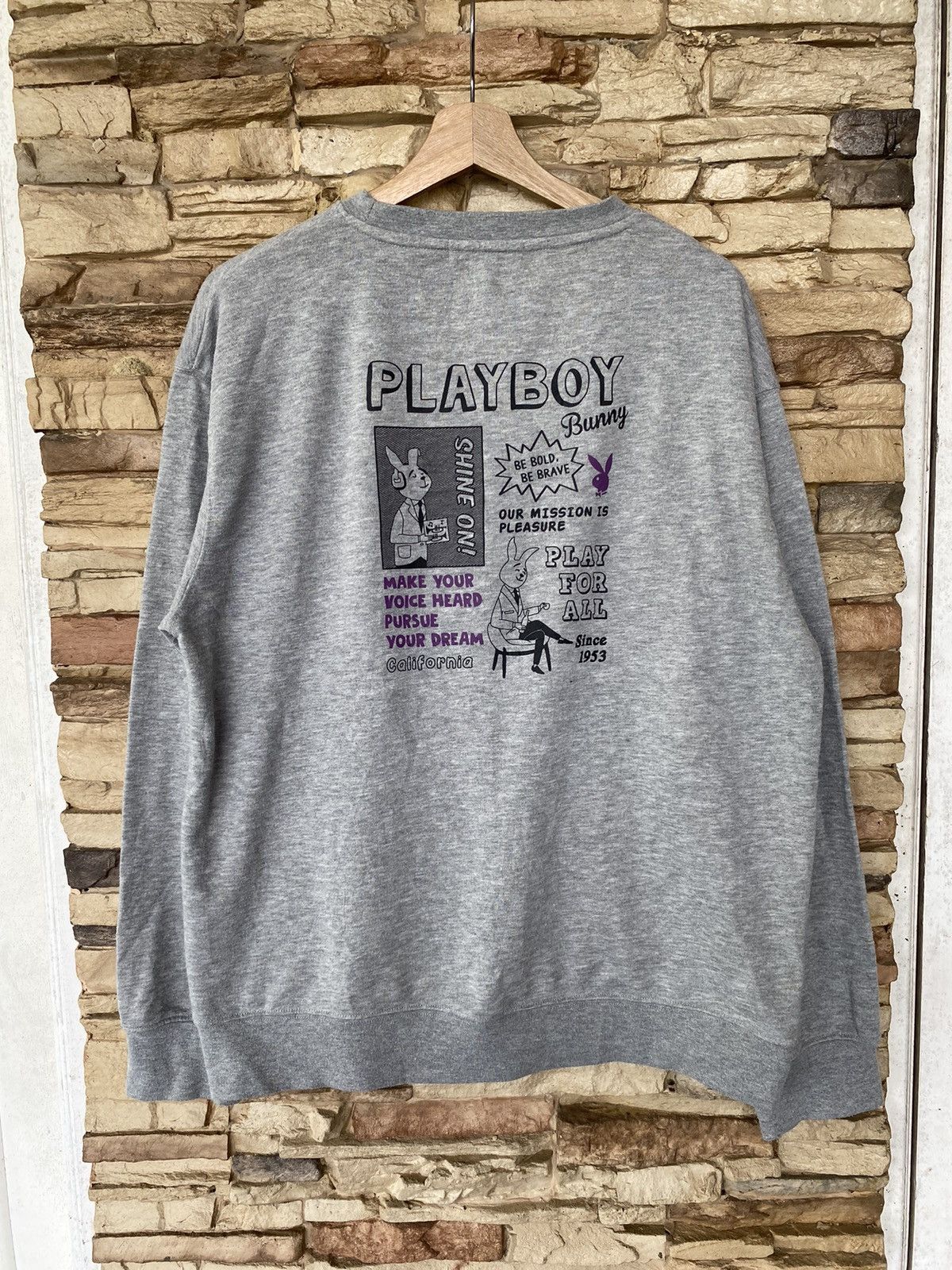 Playboy Vintage Playboy Backhit Sweatshirt Light Gray Size US L / EU 52-54 / 3 - 1 Thumbnail
