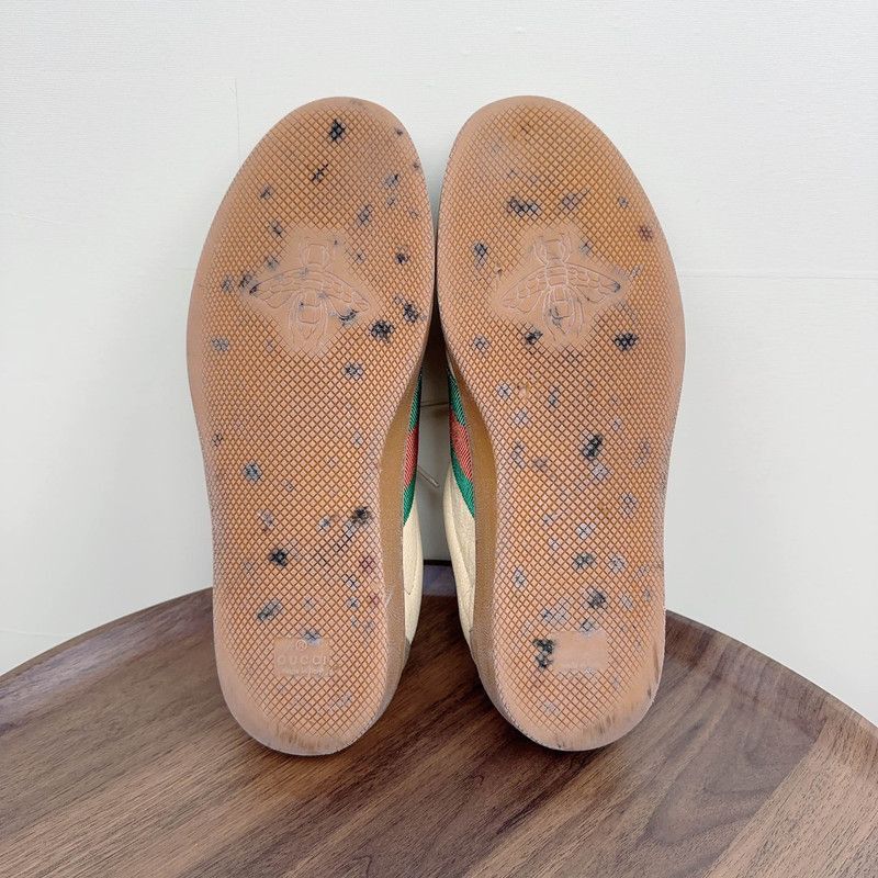 Gucci Gucci G74 Web Beige Green Low-Top Sneakers -2508 Size US 9.5 / EU 42-43 - 4 Thumbnail