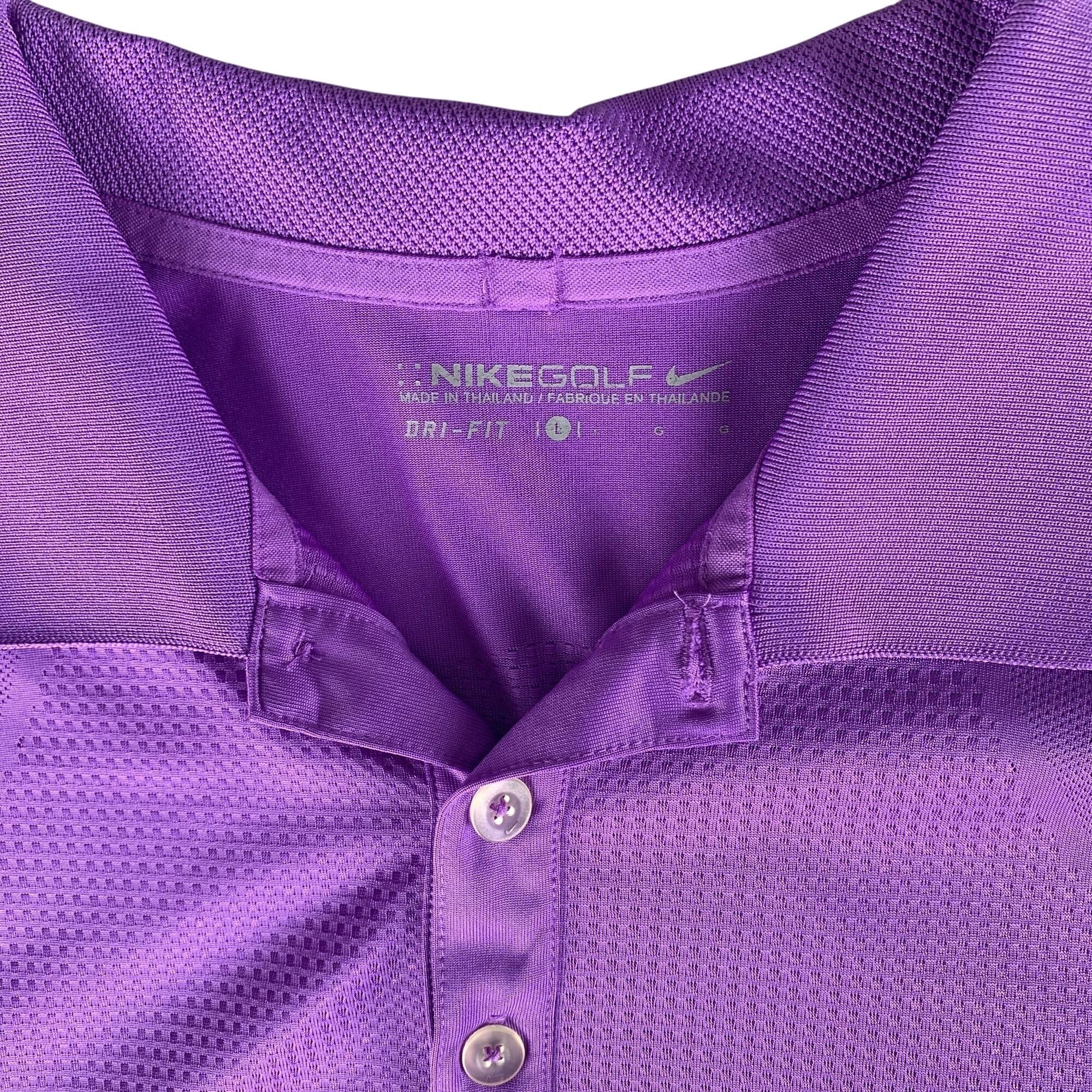 Nike Nike Golf Purple Performance Polo Shirt Dri-Fit Poly Mesh Size US L / EU 52-54 / 3 - 3 Thumbnail