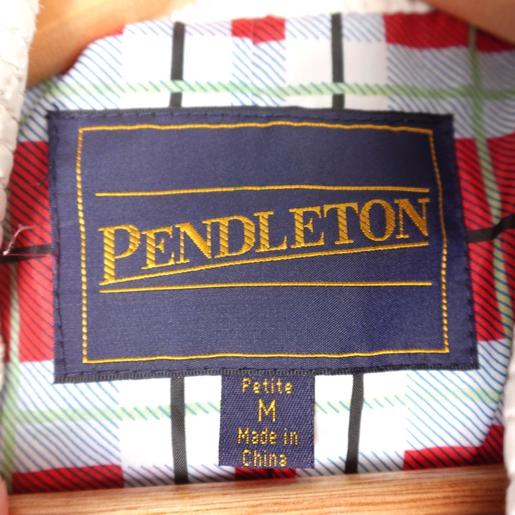 Pendleton Pendleton Womens Petite Medium White Quilted Plaid Lined Snap Jacket Blazer Size M / US 6-8 / IT 42-44 - 2 Thumbnail