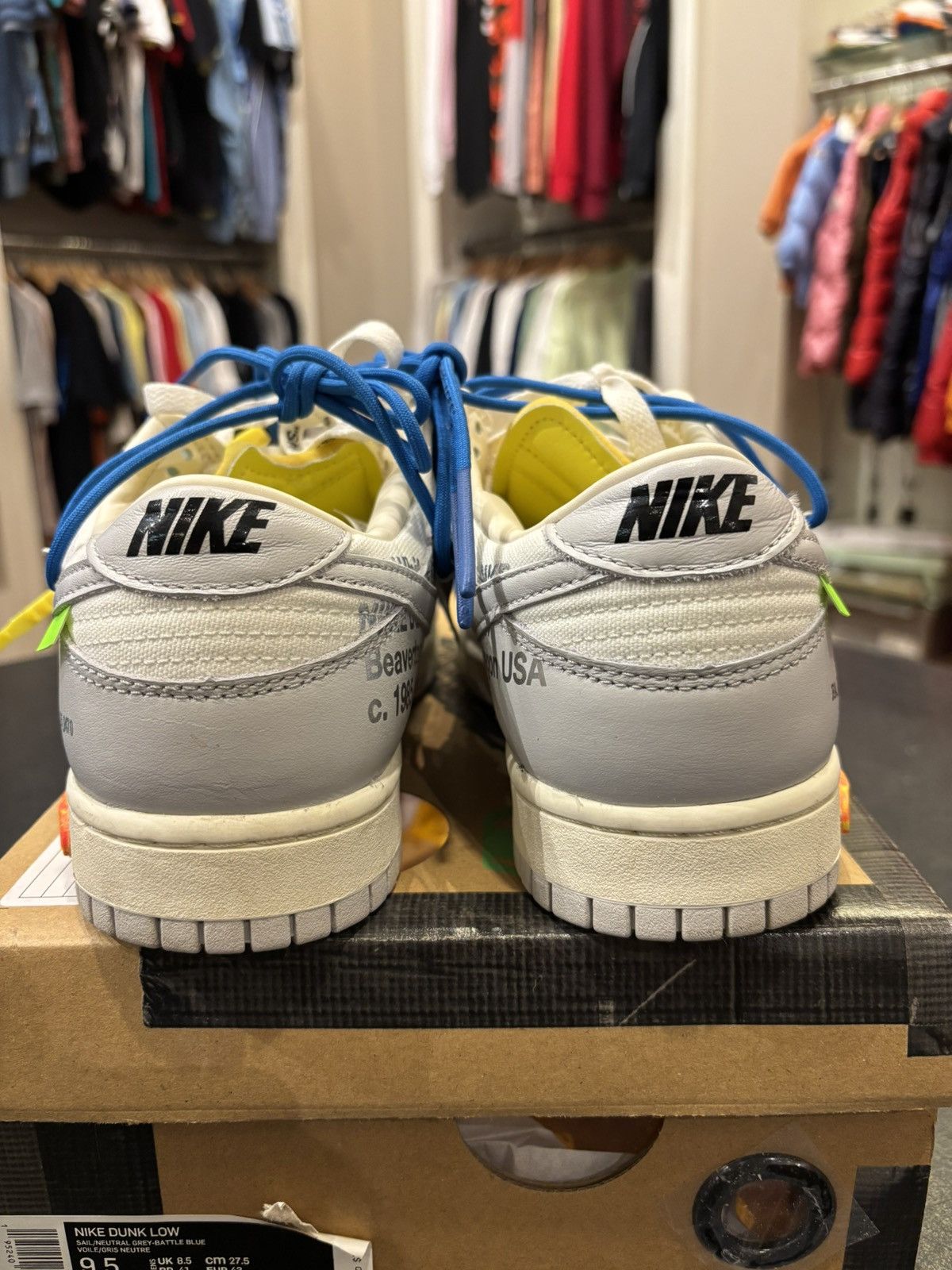 Nike × Off-White Off-White X Nike Dunk Low ‘Lot 10’ Size US 9.5 / EU 42-43 - 3 Thumbnail