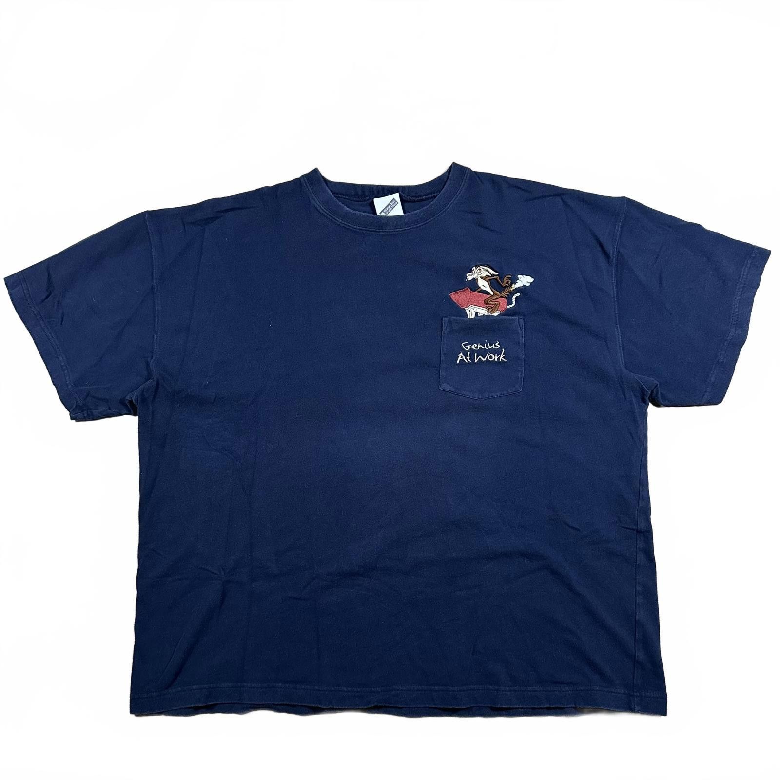 Warner Bros Warner Bros Men T-Shirt XXL Navy Blue Wile E. Coyote Genius Size US XXL / EU 58 / 5 - 1 Thumbnail