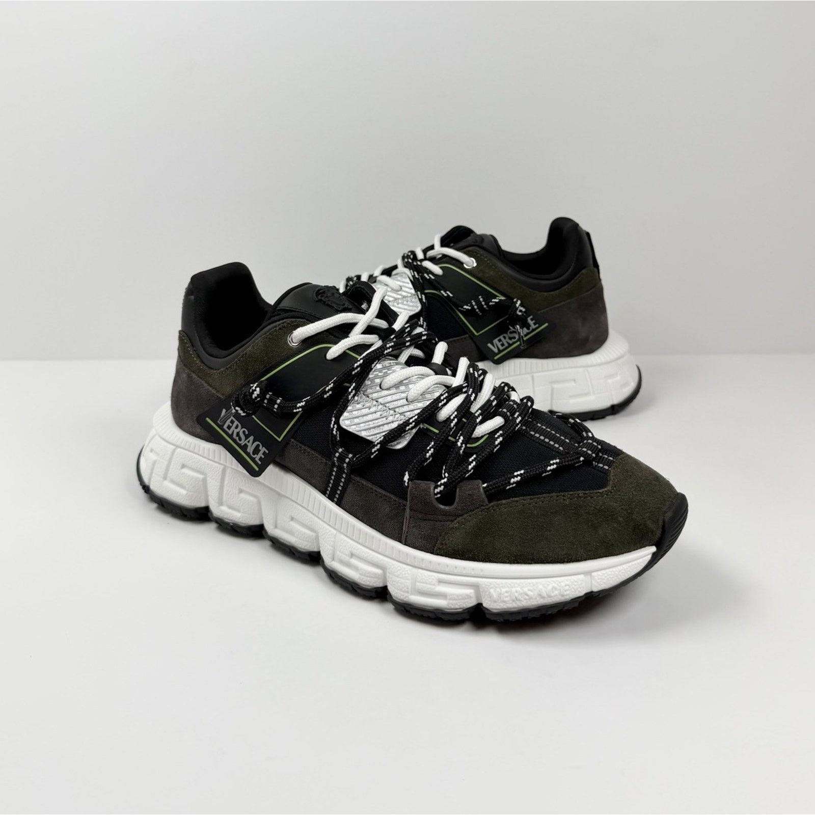 Versace Size 46.5EU/13.5US - Versace Trigreca Olive Green NEW! Size US 13 / EU 46 - 3 Thumbnail