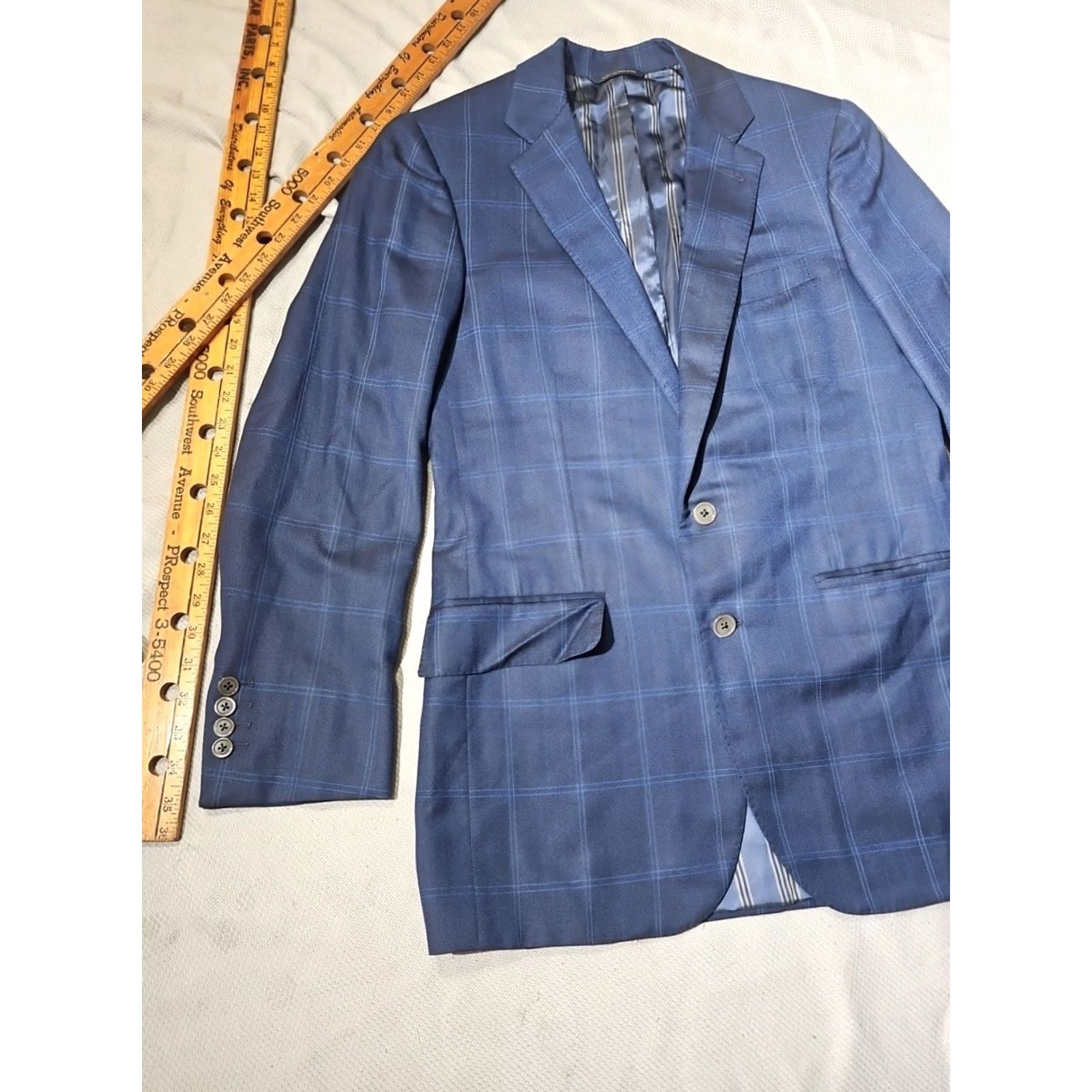 Brooks Brothers Brooks Brothers Blazer Mens 40 Navy Blue Windowpane Plaid Sport Coat Jacket Size 40R - 6 Thumbnail