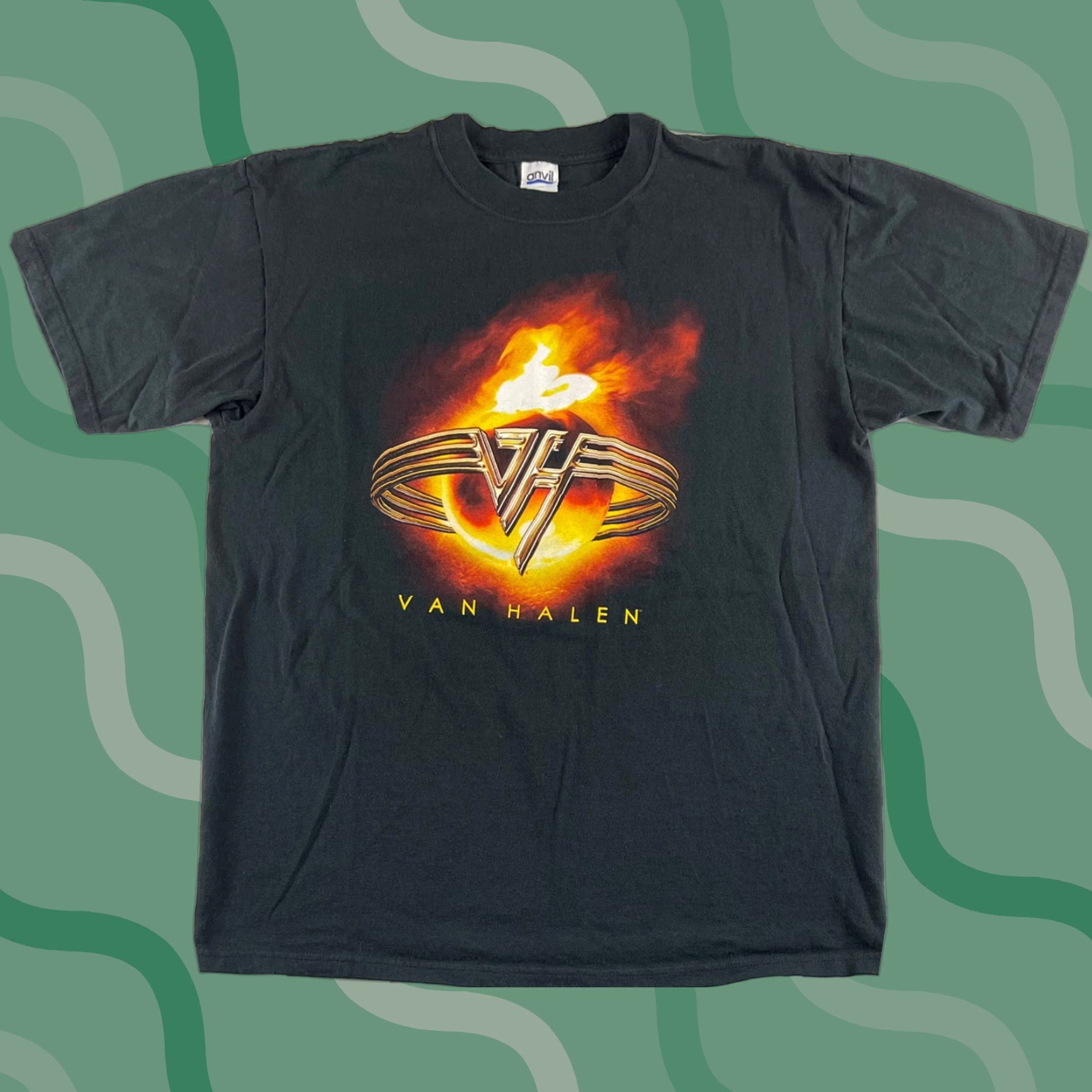 Anvil VINTAGE Van Halen Tour T-Shirt Anvil Short Sleeve Crew Neck Black Size L USA Double-Sided Rock Tee Men Size US L / EU 52-54 / 3 - 1 Thumbnail