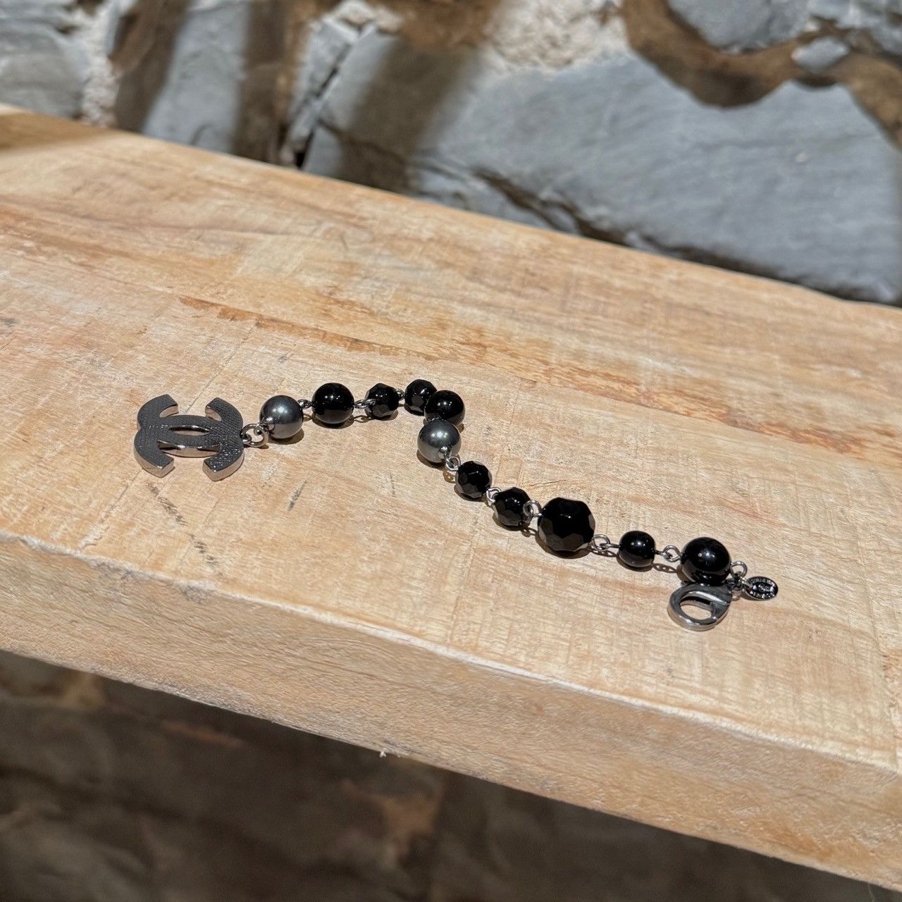 Chanel Chanel A13 Black Bead CC Charm Bracelet Size ONE SIZE - 5 Thumbnail
