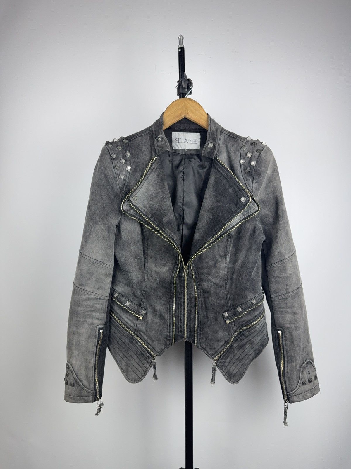 Japanese Brand Goth Studded Biker Moto Punk Rock Jacket Distressed Punk Y2K Size S / US 4 / IT 40 - 1 Thumbnail