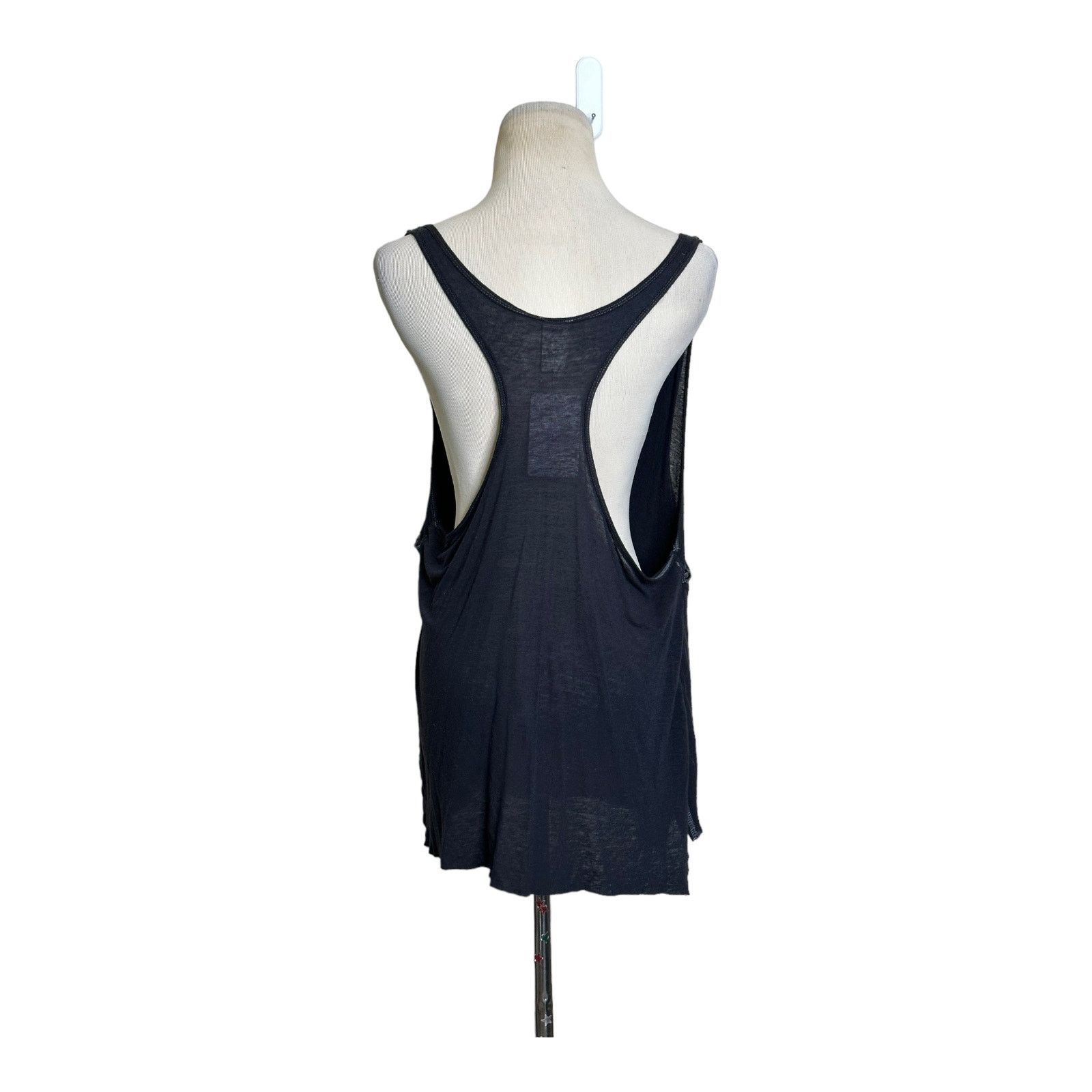 Free People We The Free black overlay racer back tank top size Small Size S / US 4 / IT 40 - 2 Thumbnail