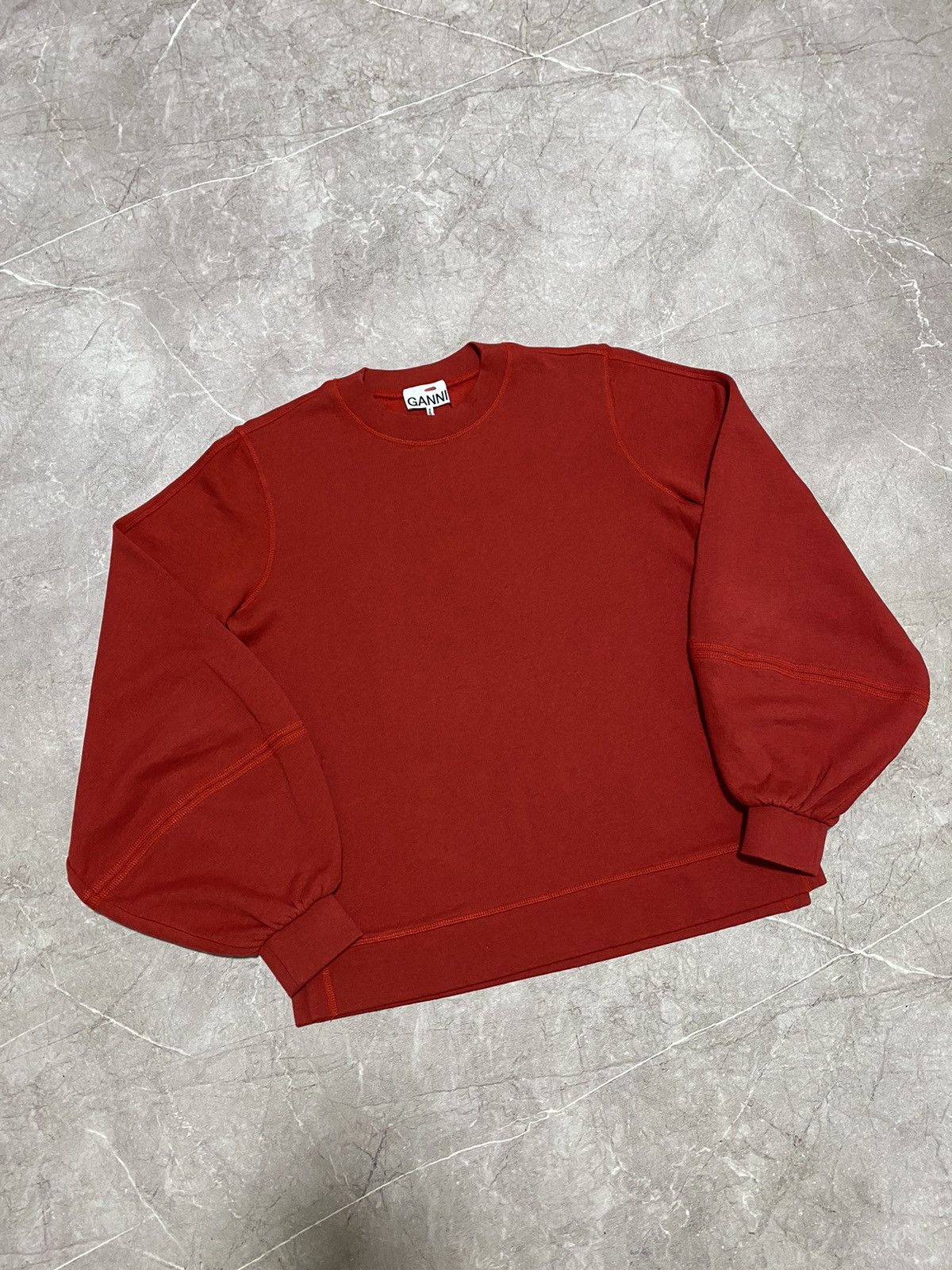 Ganni Rare Ganni Oversized Sleeve Sweashirt Made in Portugal Red Size XS / US 0-2 / IT 36-38 - 1 Thumbnail