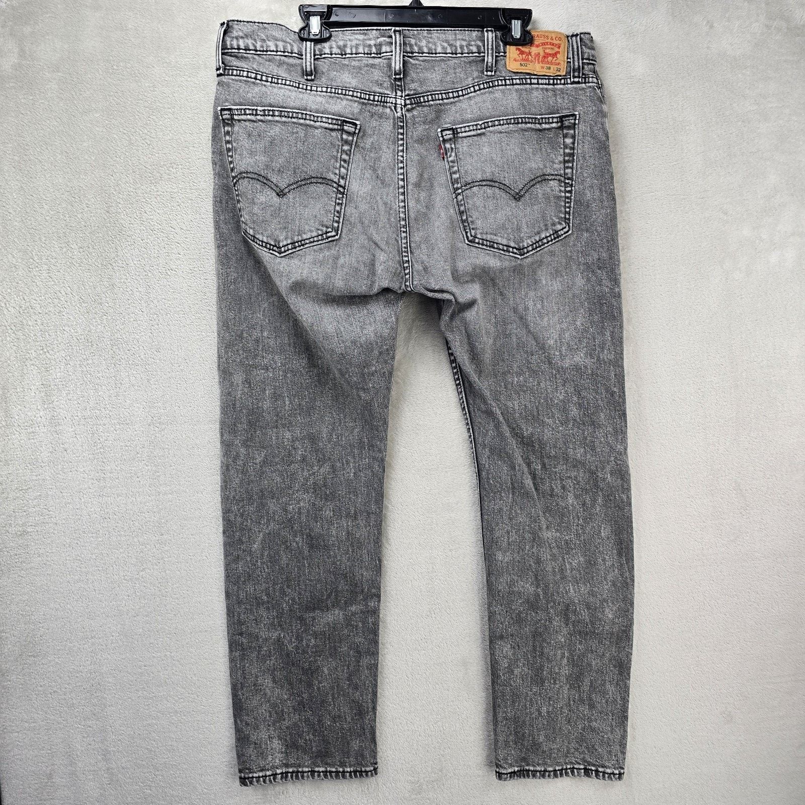 Levi's Levis 502 Jeans Mens 38x30 Black Faded Denim Tapered Fit Size US 38 / EU 54 - 6 Thumbnail