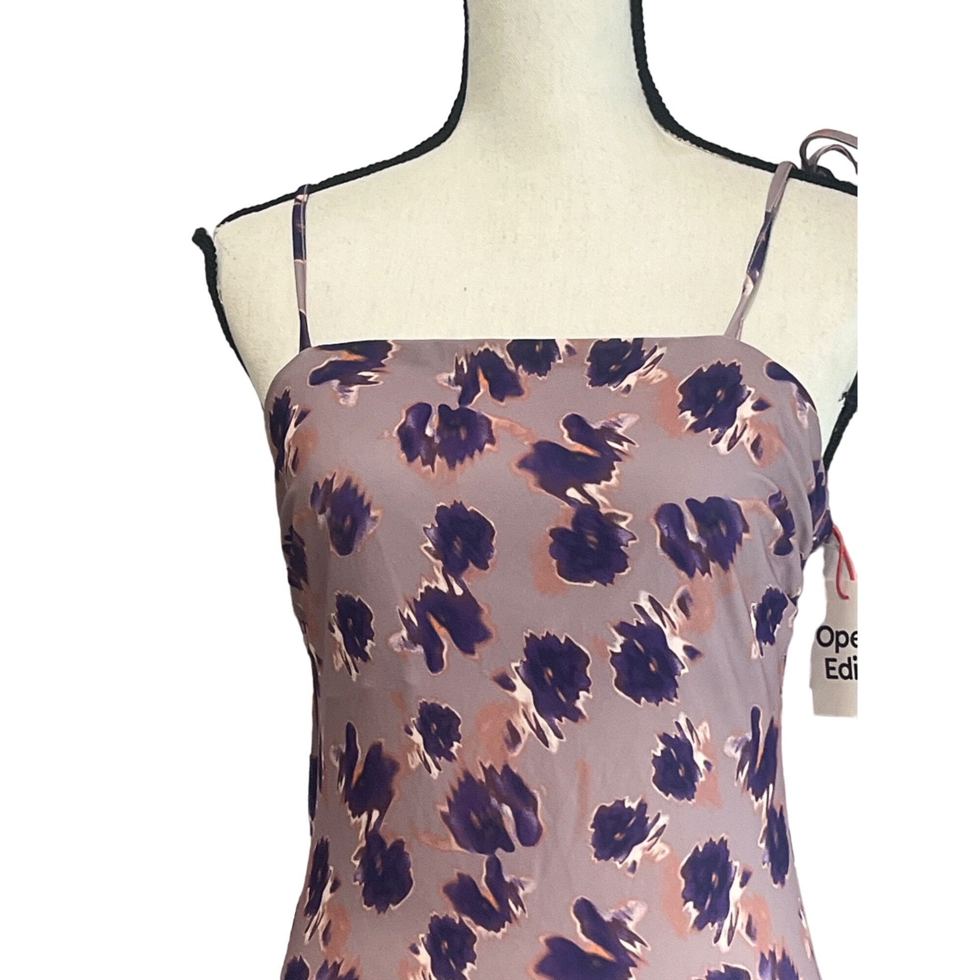 Other Open Edit Tie Shoulder Minidress In Purple- Pink Ash Blur Fl Size L / US 10 / IT 46 - 5 Thumbnail