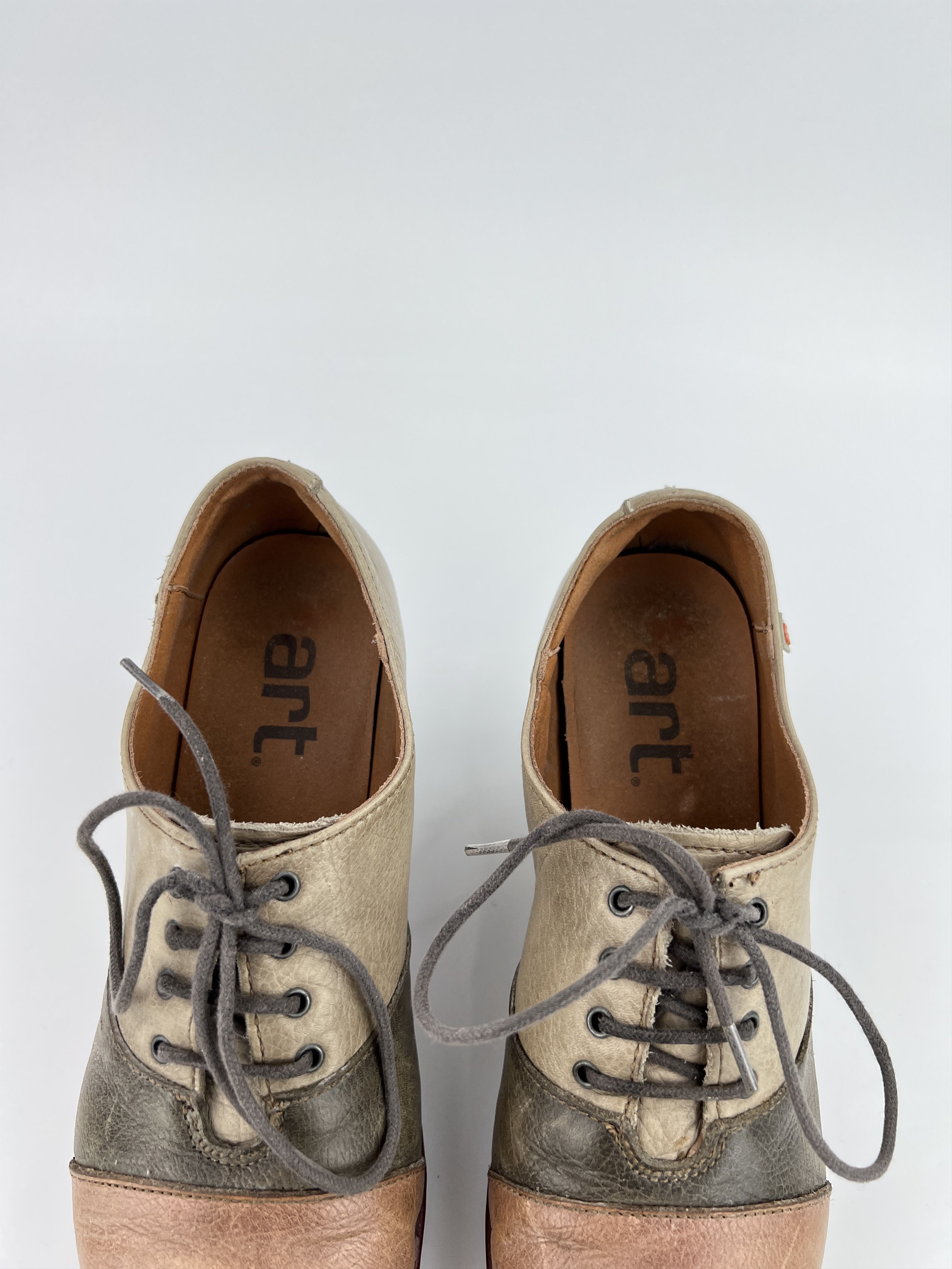Vintage Vintage The ART Avant Garde Leather Boots Oxford Heels Size US 9 / IT 39 - 9 Thumbnail