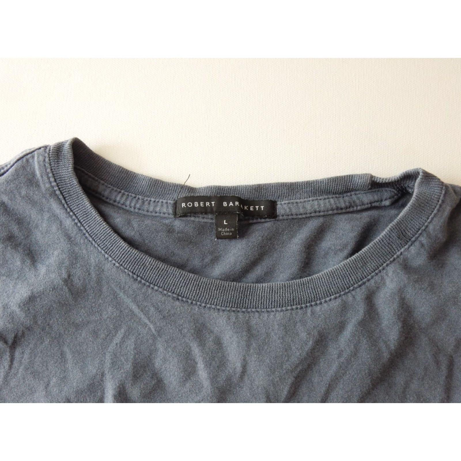 Vintage Robert Barakett Men T-Shirt L Blue Cotton Long Sleeve Shirt Size US L / EU 52-54 / 3 - 3 Thumbnail