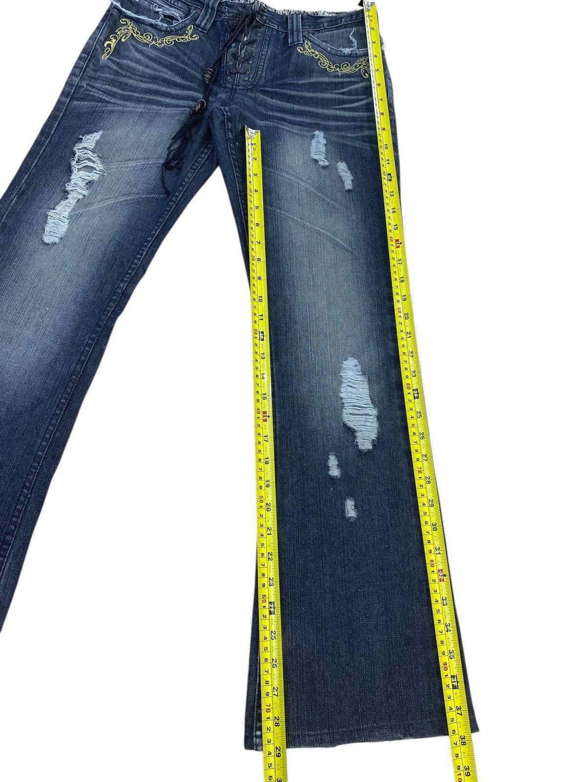 Japanese Brand Japanese Brand Light Wash Ripped Style Flare Jeans Size US 29 - 8 Thumbnail