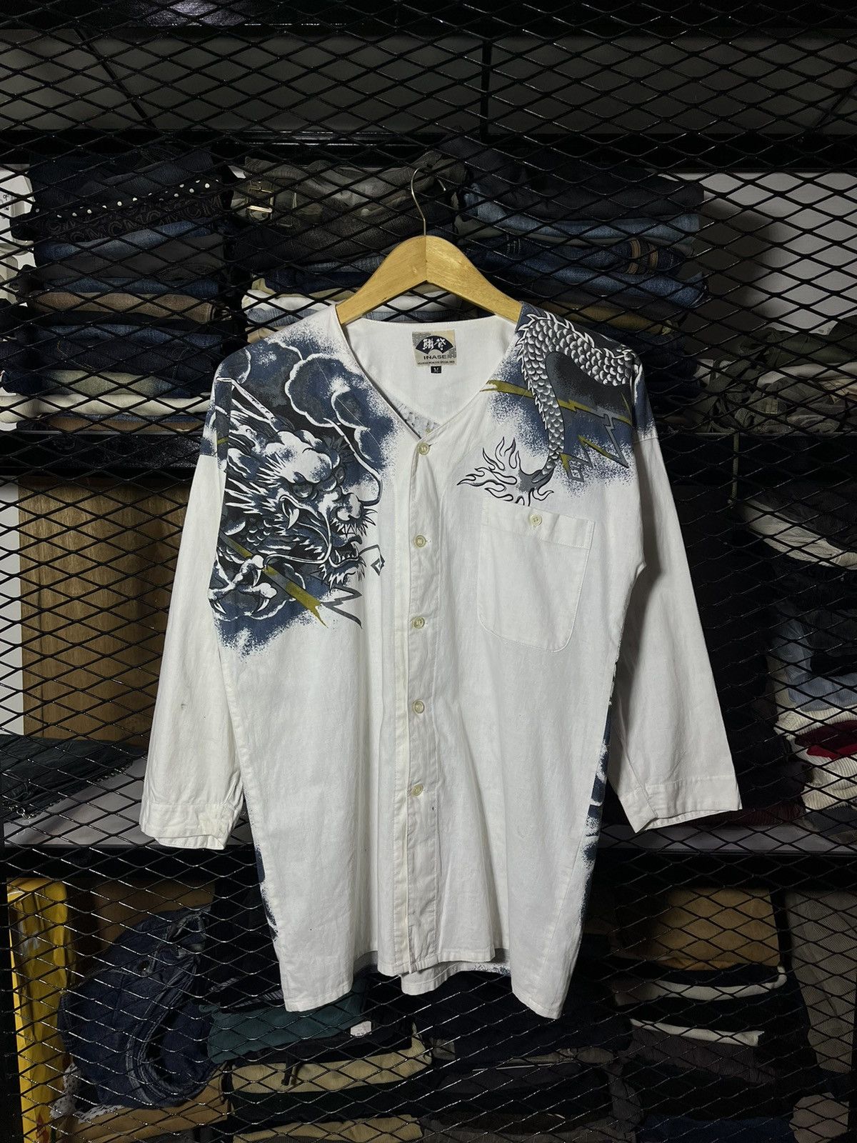 Japanese Brand Inase Vintage Japan Sukajan Dragon Button Shirt Size US M / EU 48-50 / 2 - 1 Thumbnail