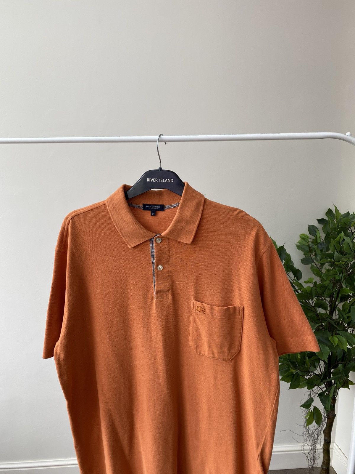 Burberry × Vintage Vintage Burberry Orange Denim polo t-shirt Size US L / EU 52-54 / 3 - 5 Thumbnail