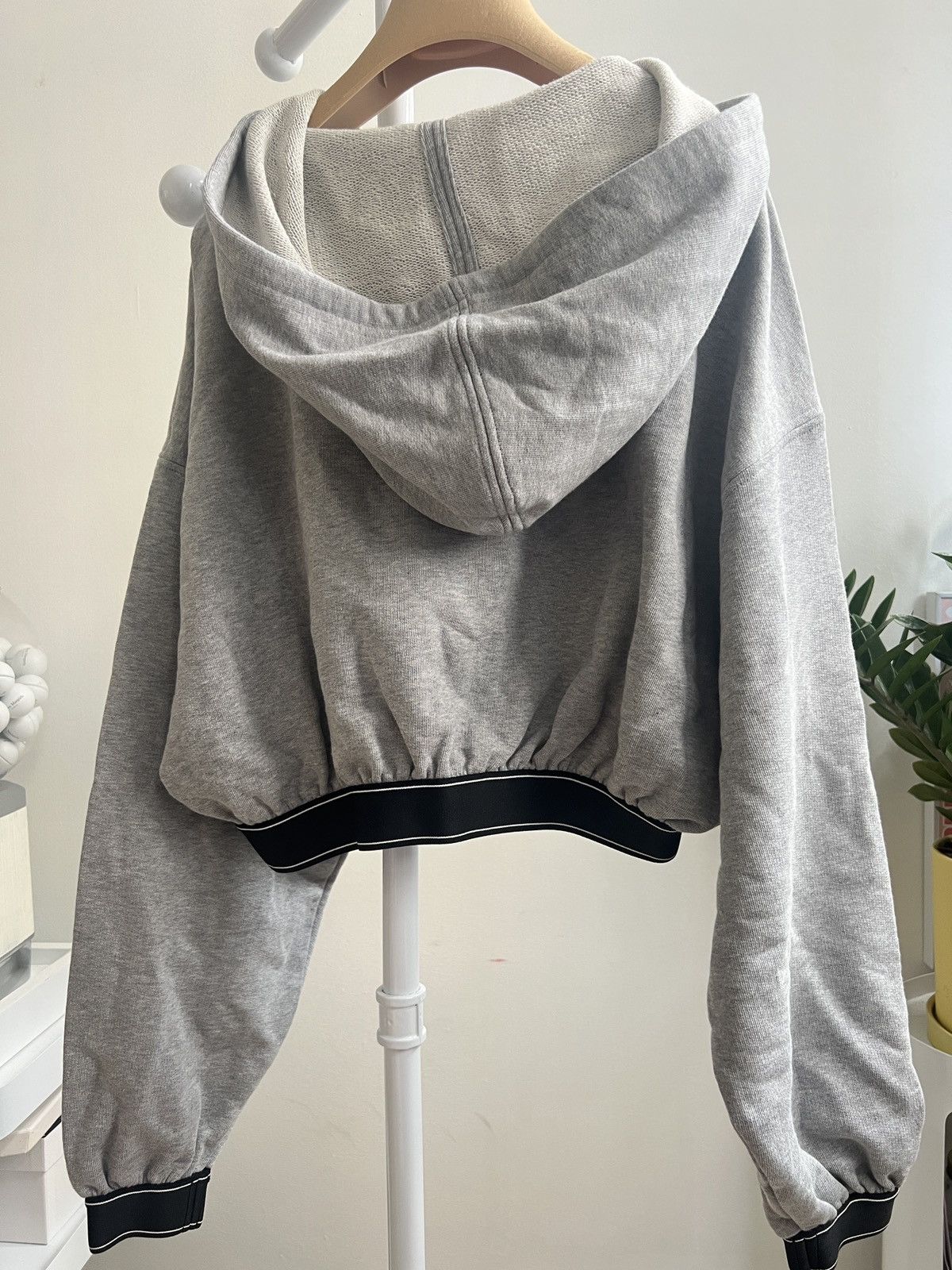 Prada 🔺Prada Grey Hoodie cropped sweater Size US XXS / EU 40 - 4 Thumbnail