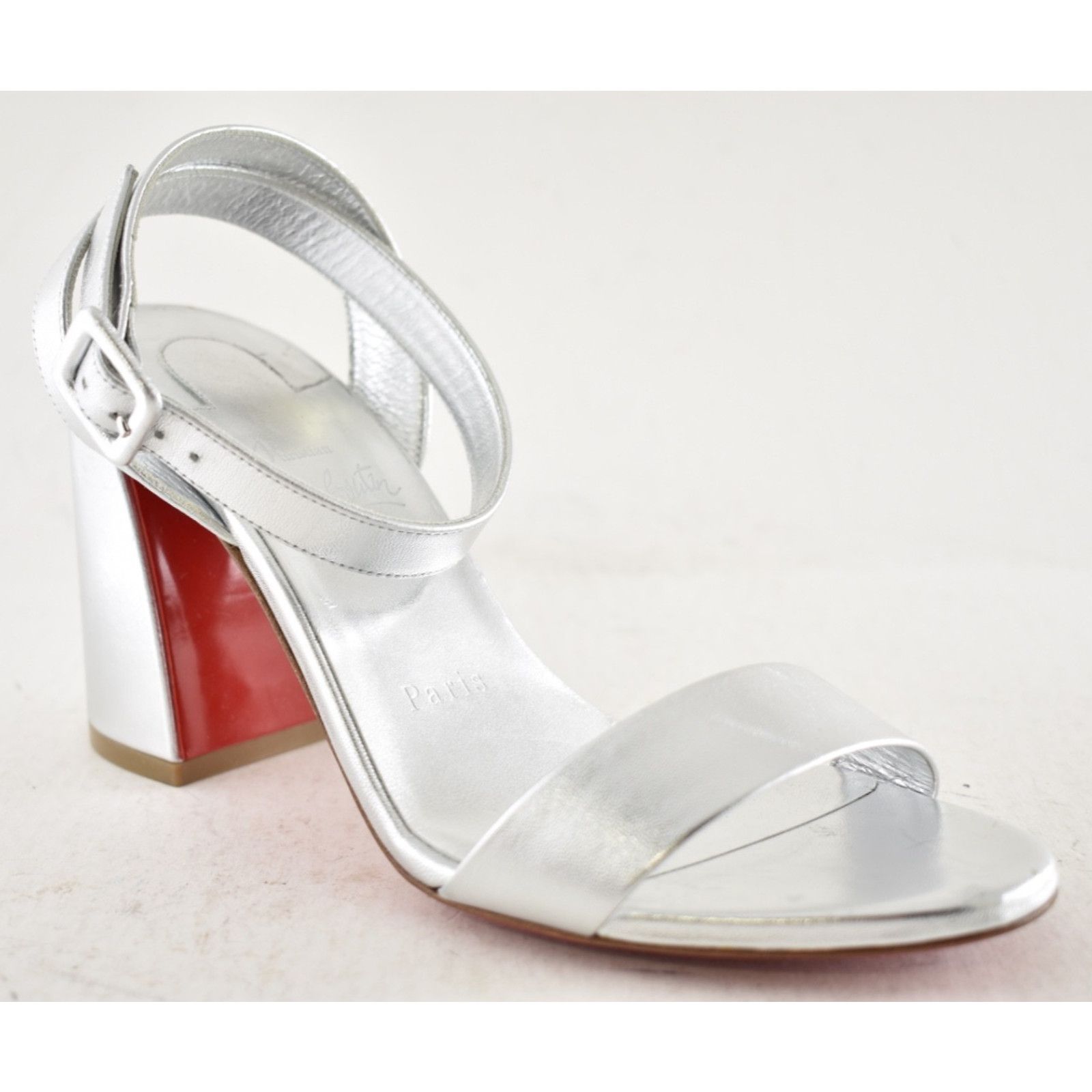 Christian Louboutin Christian Louboutin Miss Sabina 85 Silver Sandal 37 Size US 6 / IT 36 - 6 Thumbnail