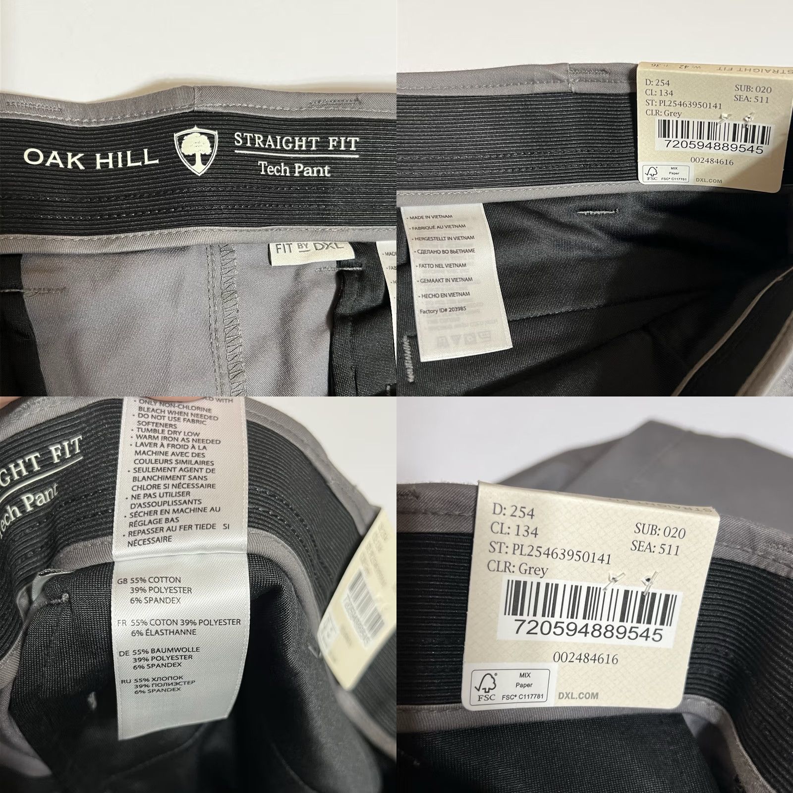Vintage Oak Hill Mens Straight Fit Tech Pants Gray 42x36 Moisture Wicking Stretch 5-Pocket Dress Pants NWT Size US 42 / EU 58 - 8 Thumbnail