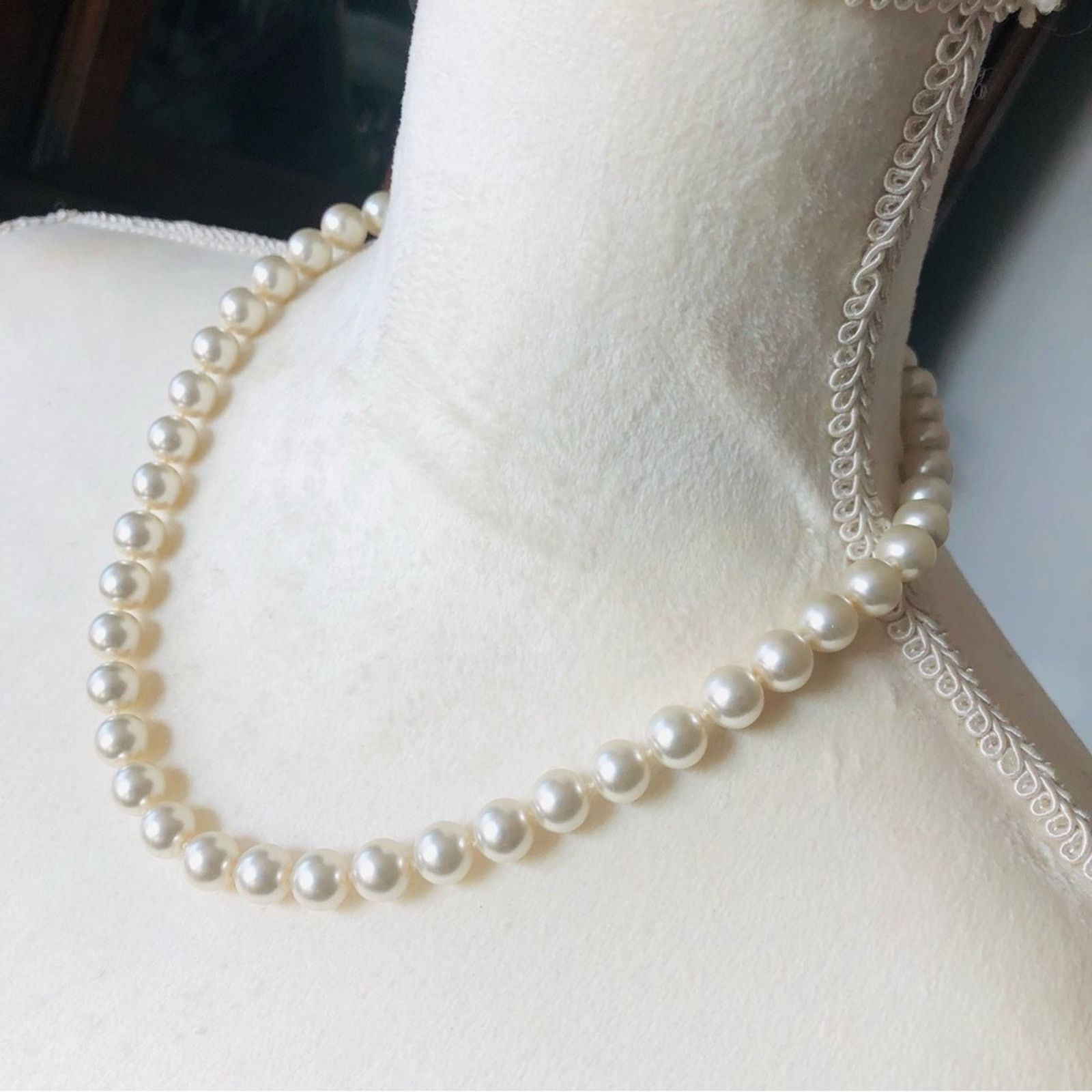 Vintage Vintage cream heavy knotted glass pearl necklace Size ONE SIZE - 5 Thumbnail