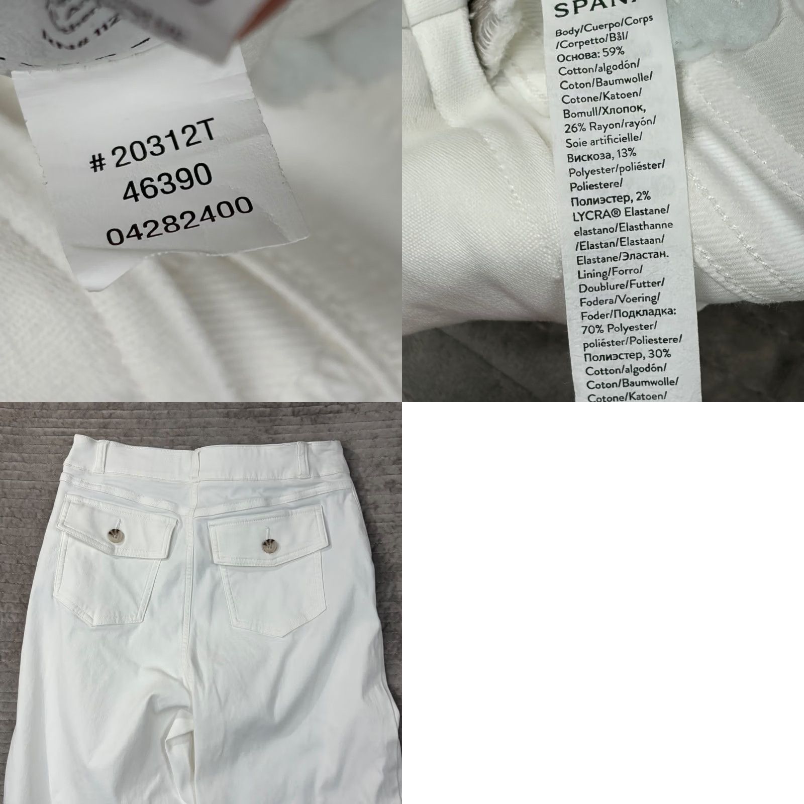Spanx Spanx Stretch Twill Wide Leg Crop Pants White Pull On Womens Medium 20312T Size 32" / US 10 / IT 46 - 8 Thumbnail