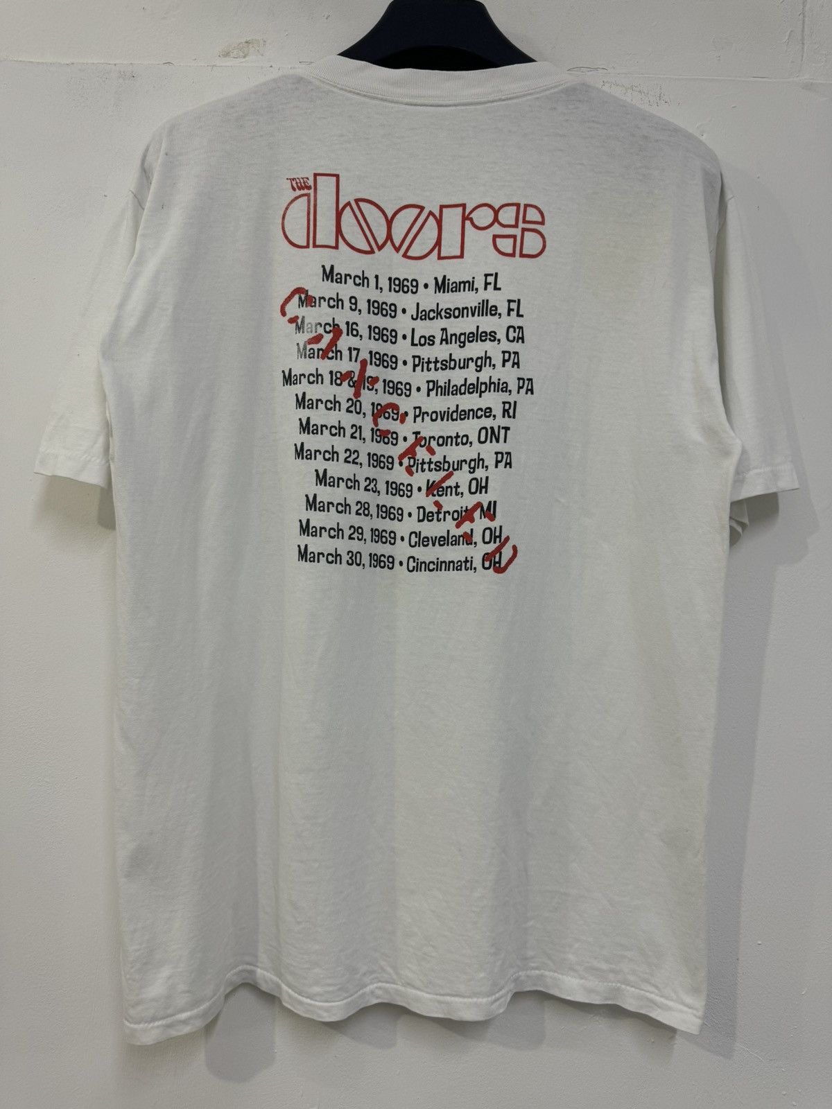 Band Tees VINTAGE 1999 THE DOORS JIM MORRISON WANTED POSTER TEE Size US L / EU 52-54 / 3 - 6 Thumbnail