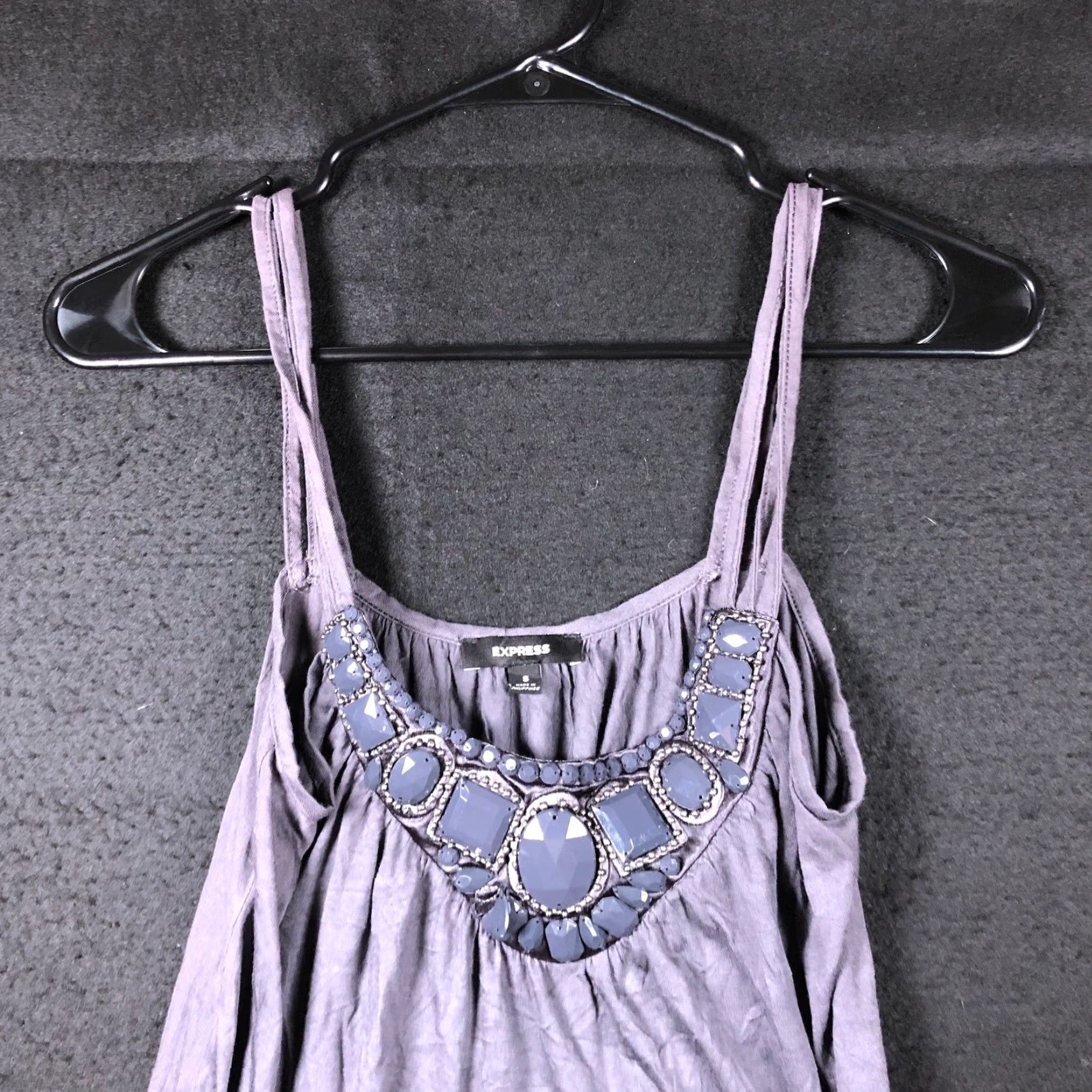 Express Express Blouse Sleeveless Purple Jeweled Tank Small Womens Size S / US 4 / IT 40 - 2 Thumbnail