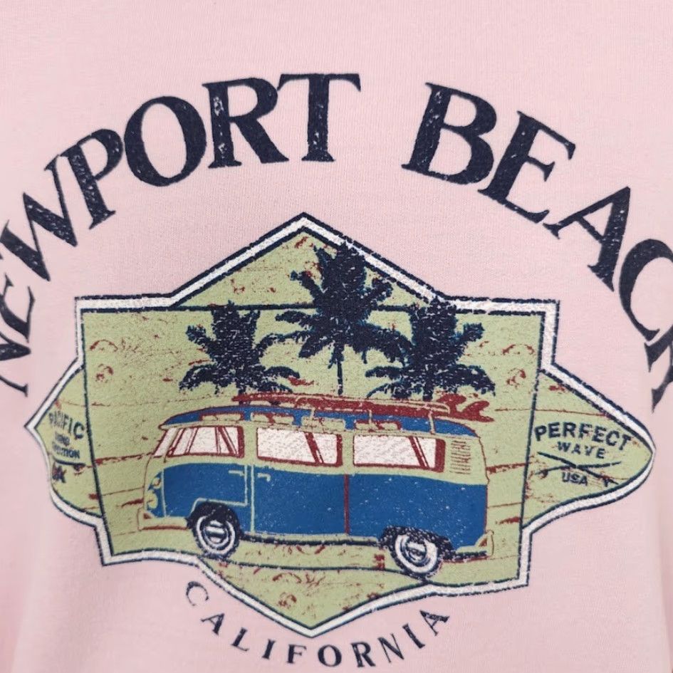 Gildan Newport Beach Sweatshirt Mens Size S Pink Surfing Palm Trees California Size US S / EU 44-46 / 1 - 3 Thumbnail