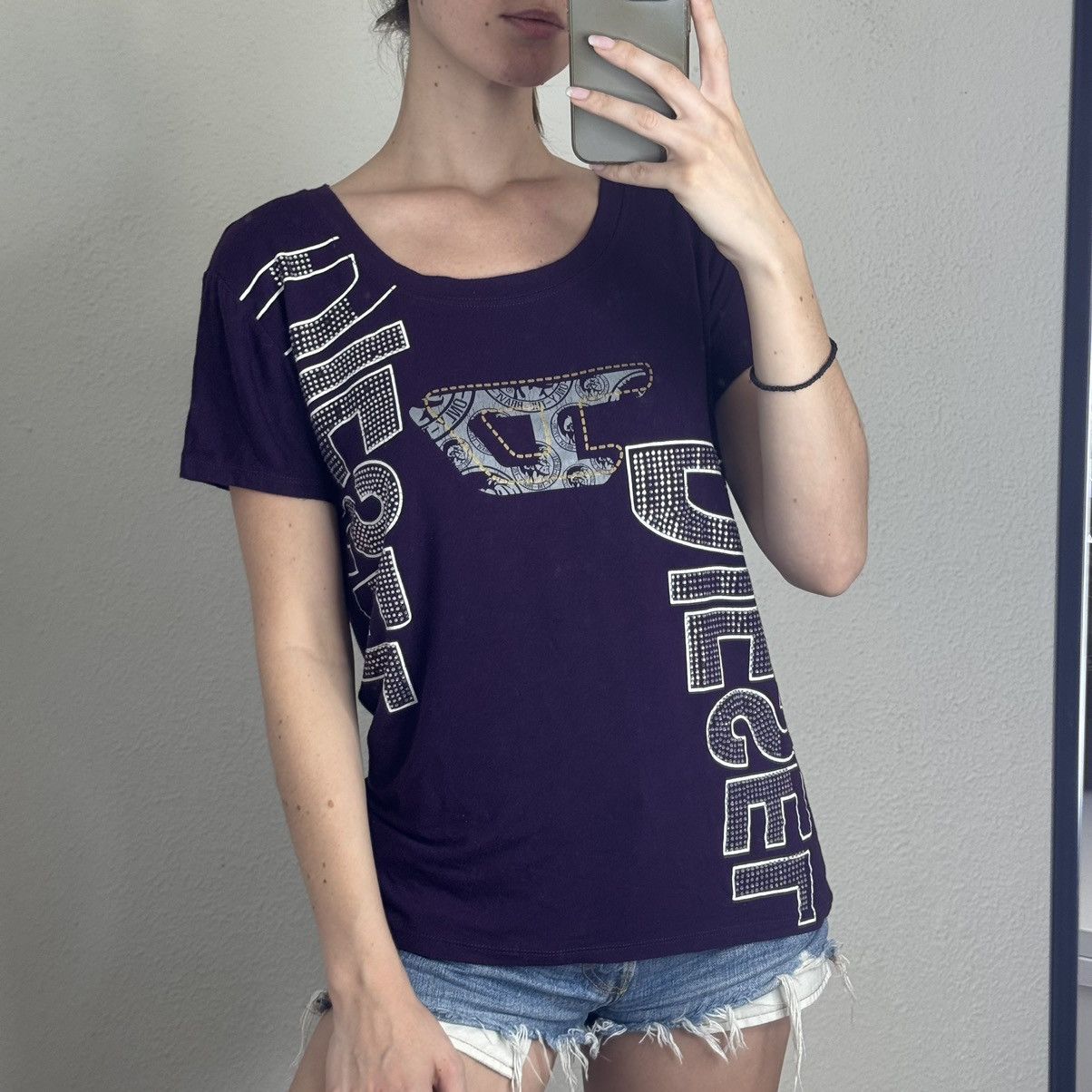 Diesel Vintage Diesel Big Logo Women’s T Shirt Tee Y2K Size S / US 4 / IT 40 - 2 Thumbnail