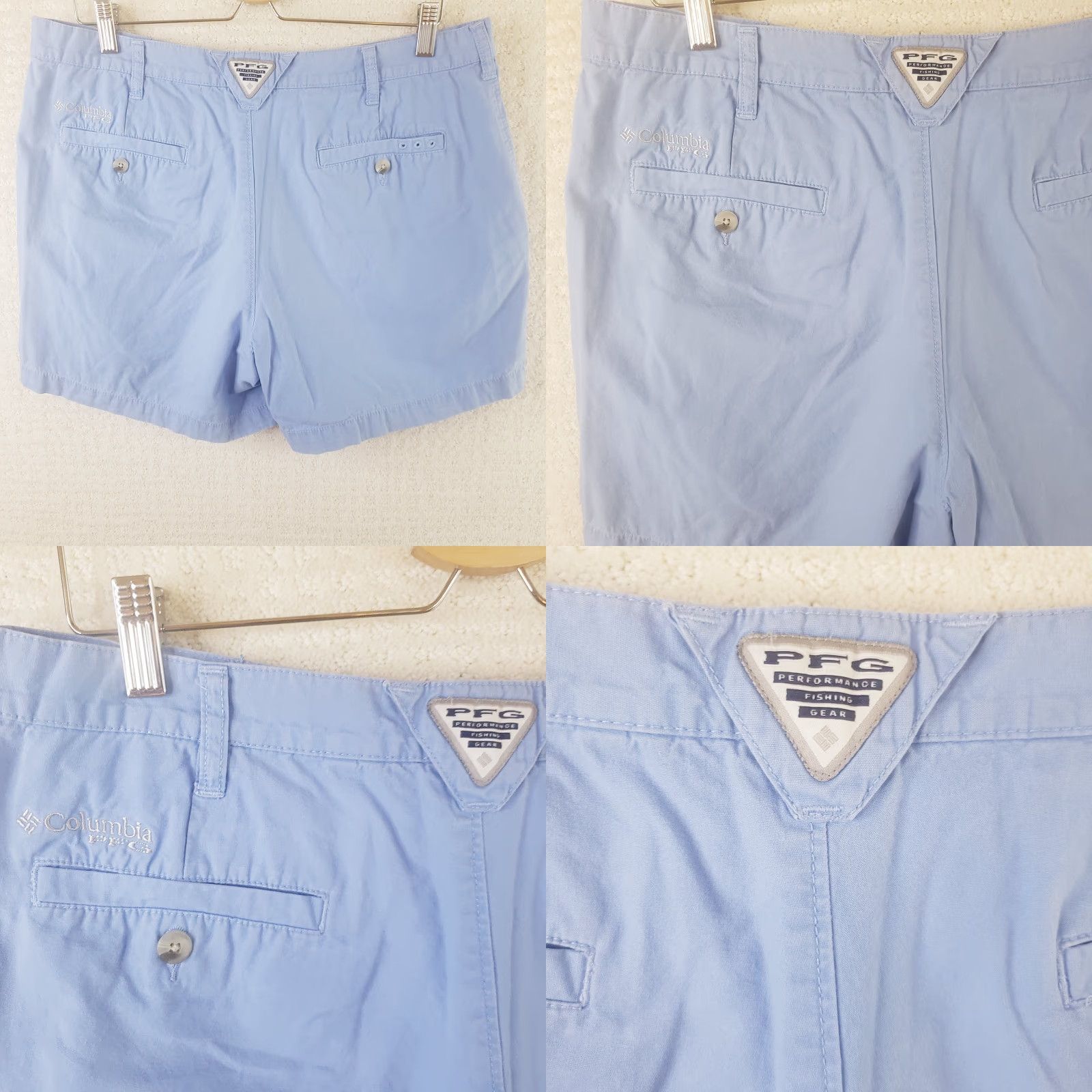 Vintage Columbia PFG Shorts Mens 36x6" Chino Flat Front Blue SC Logo Cotton Zig Zip Pocket Logo, Moisture Wicking, Machine Washable, Regular Fit - Vintage: No Size US 36 / EU 52 - 8 Thumbnail