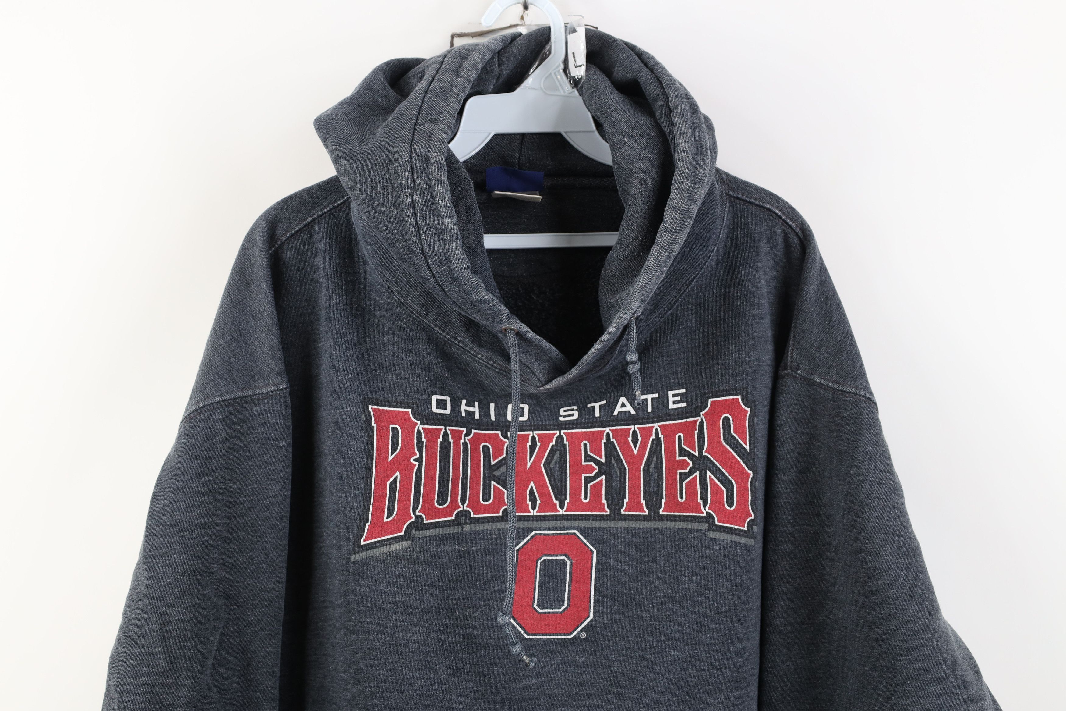 Vintage Vintage 90s Y2K Ohio State University Hoodie Sweatshirt Gray Size US XL / EU 56 / 4 - 2 Thumbnail