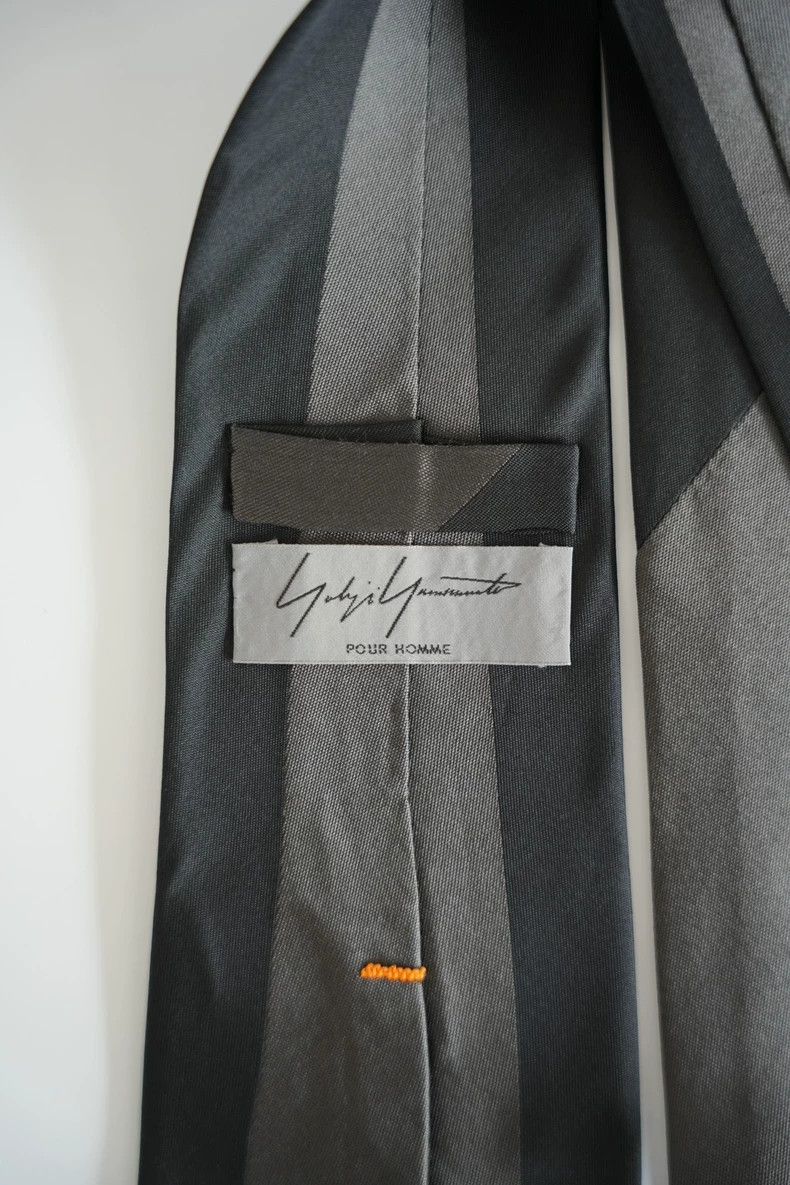 Yohji Yamamoto Yohji YamamotoBlack and grey colour matching silk tie 2503- Size ONE SIZE - 2 Thumbnail