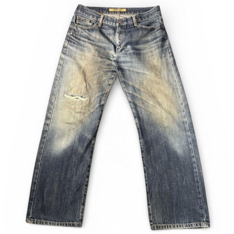 Undercover × Uniqlo 🔥🇯🇵 Japanese Vintage 90s Uniqlo S002 Regular Dirty Wash Denim Size US 33 - 1 Thumbnail