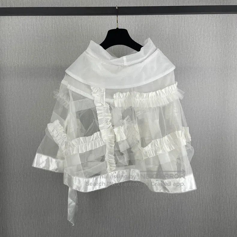 Comme des Garcons Comme Des Garcons White Lace Shawl Cloak Short Jacket Size M / US 6-8 / IT 42-44 - 3 Thumbnail